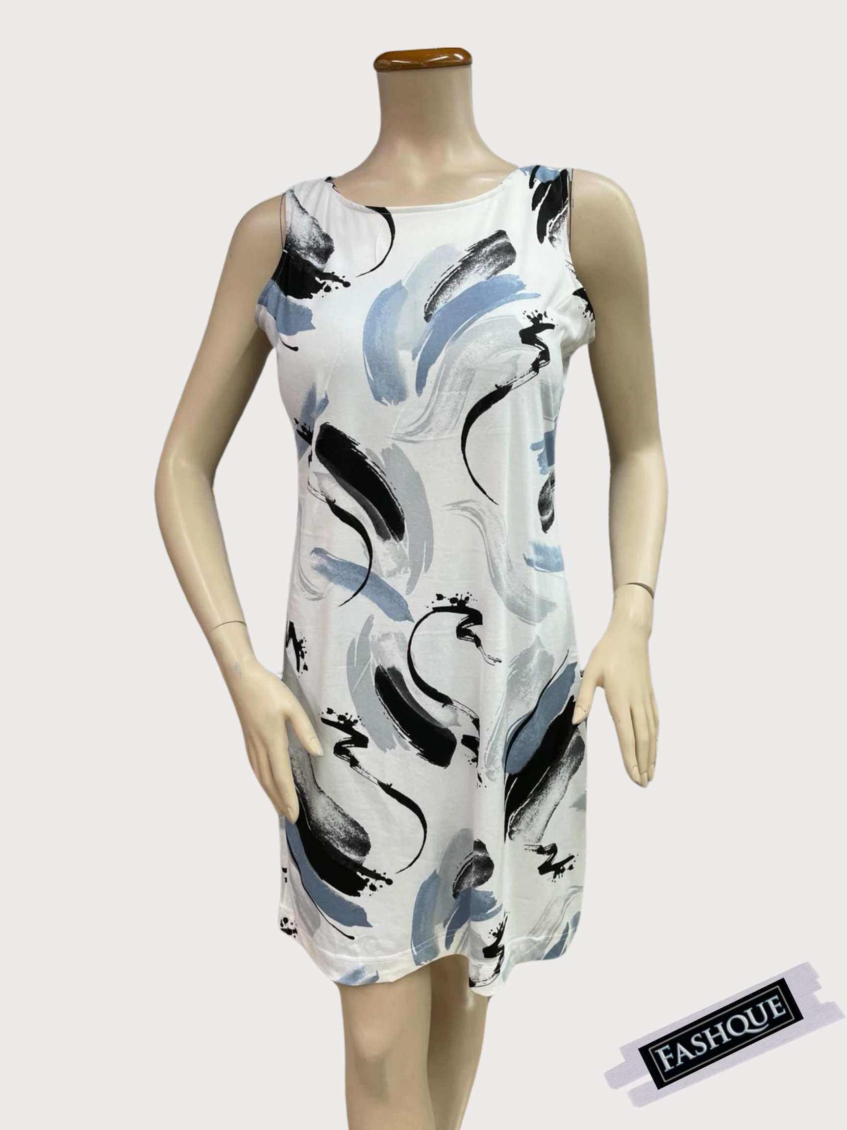 Boat Neck Sleeveless short Dress for Women - D095