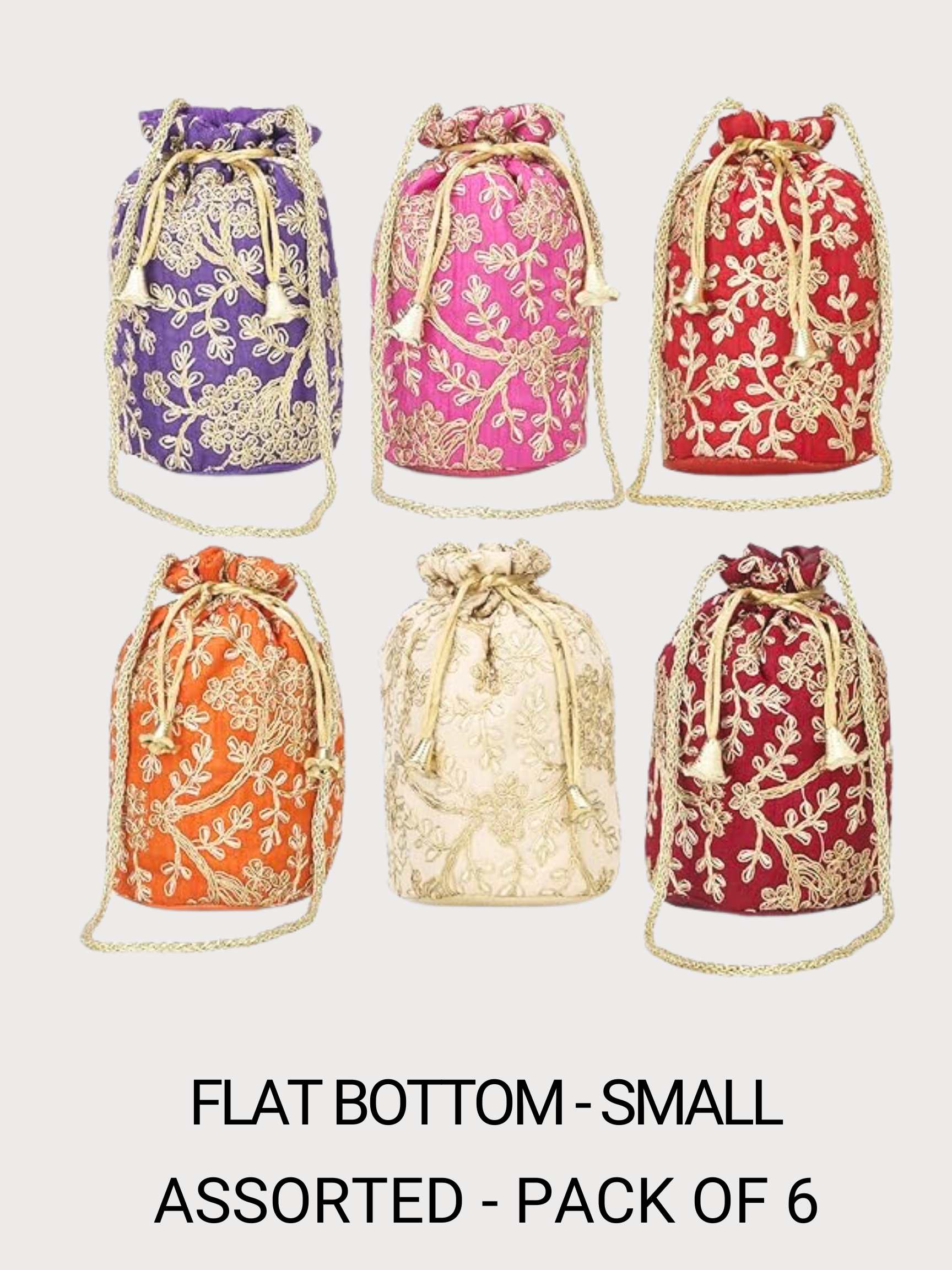 FASHQUE - Jewelry Designer Women Potli Bags, Evening Handbags for women - Flat Bottom Small - PT Bags