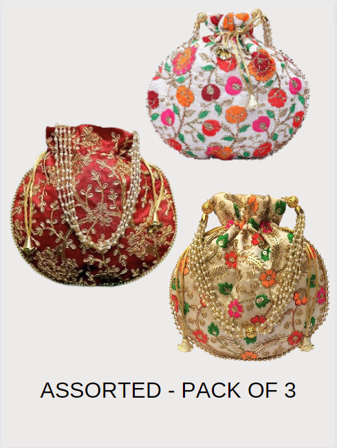 FASHQUE - Jewelry Designer Women Potli Bags, Evening Handbags for women - Pot ShapePT Bags