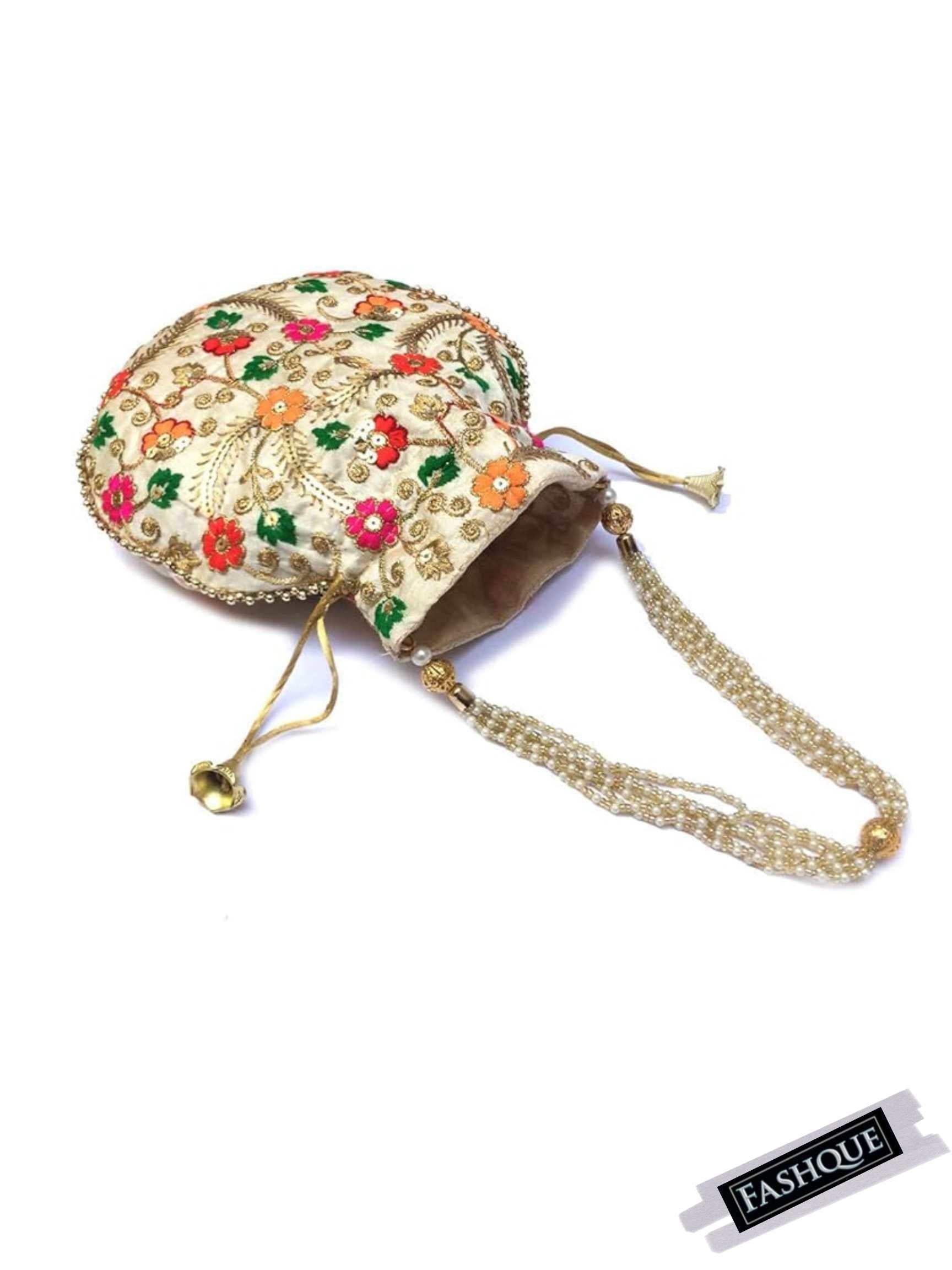 FASHQUE - Jewelry Designer Women Potli Bags, Evening Handbags for women - Pot ShapePT Bags