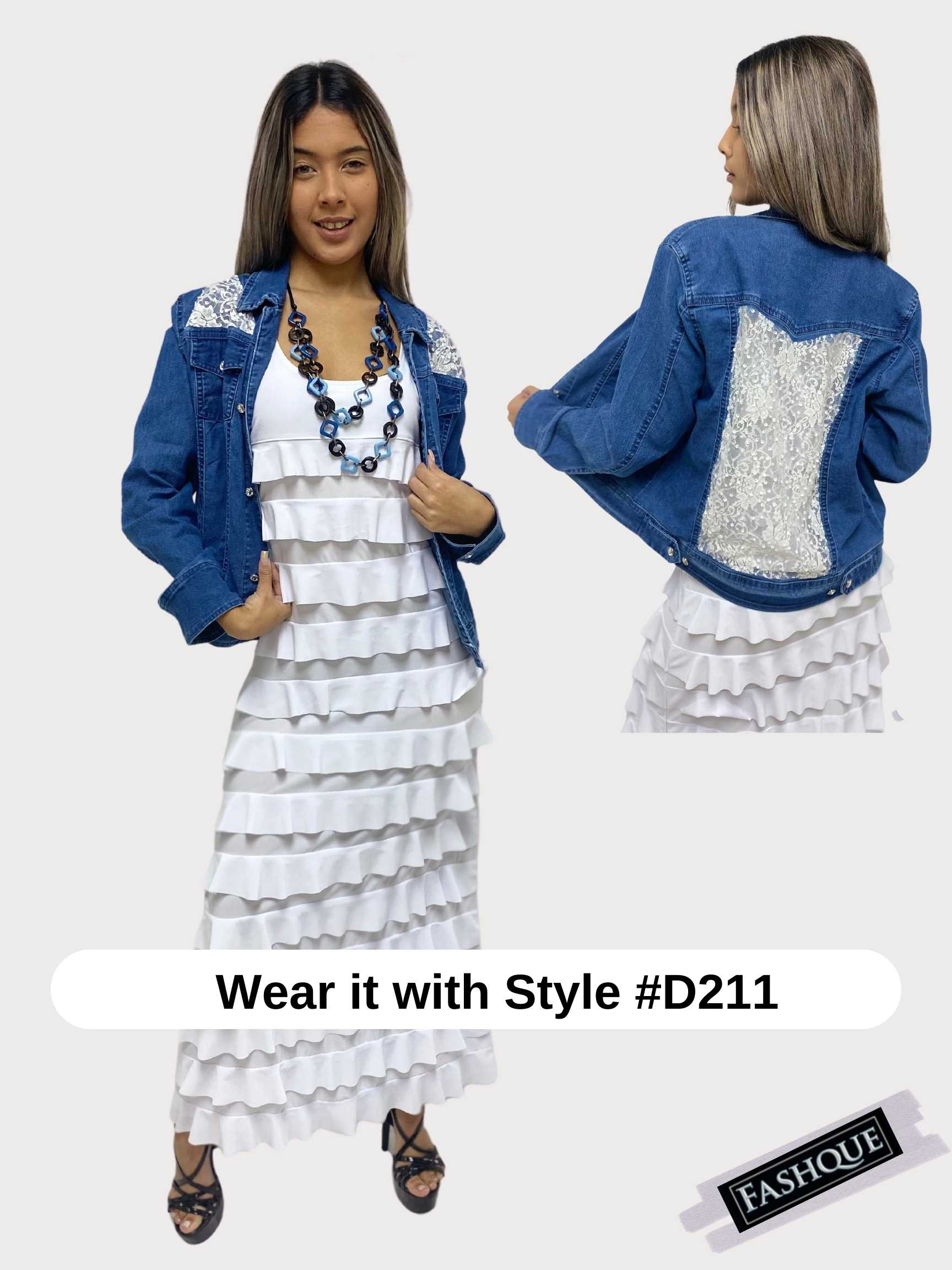 FASHQUE - Denim Jacket for women with Patchwork - T657