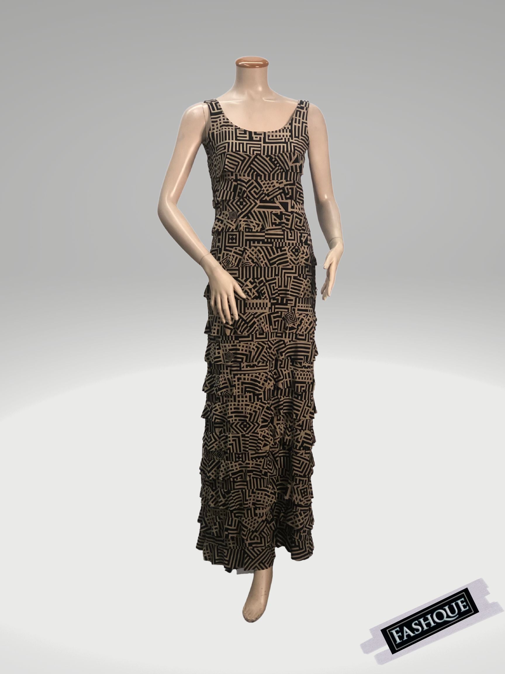 FASHQUE - Ruffle Maxi Dress Sleeveless PRINTED - D211 SALE