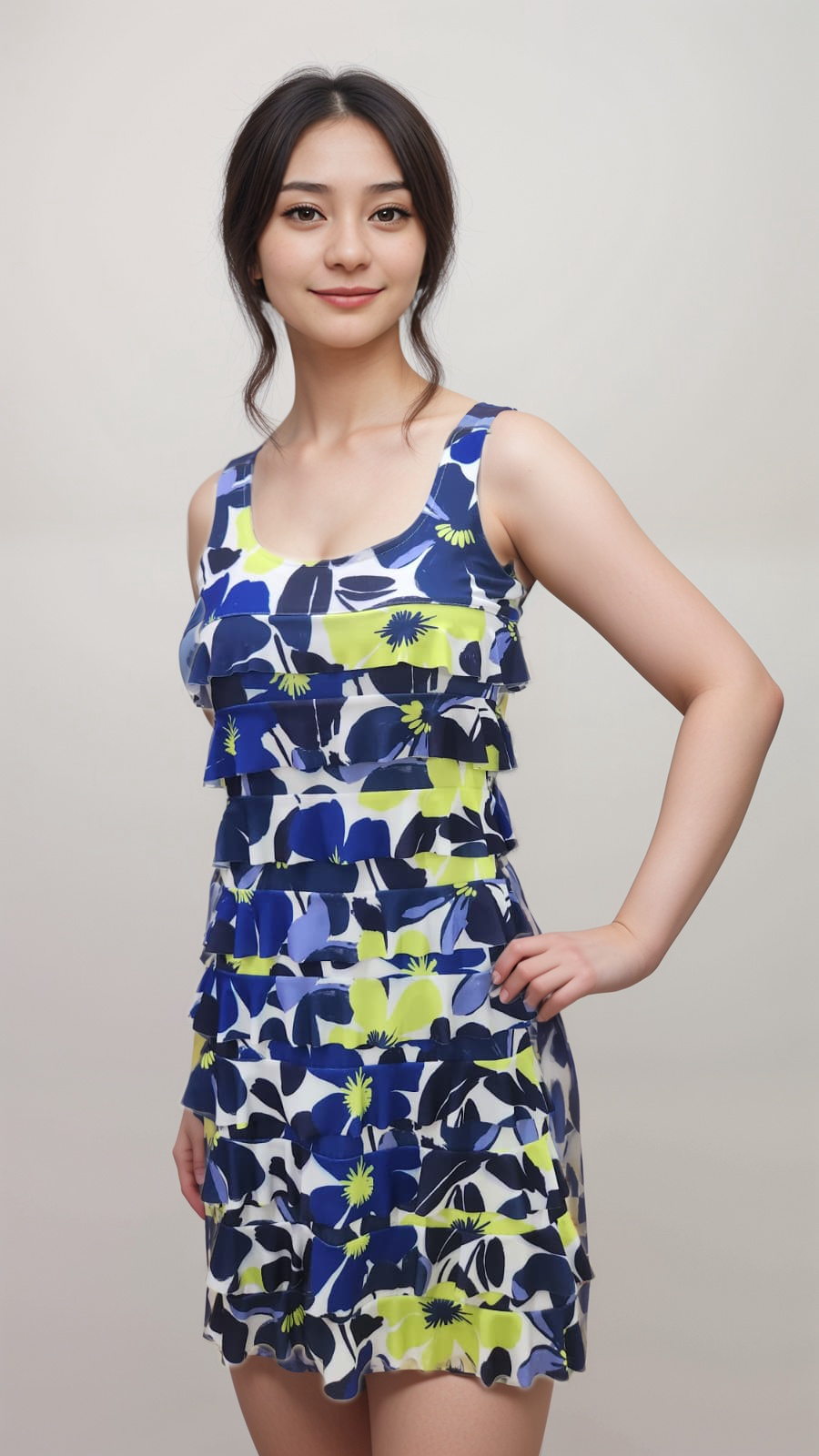 CHACHA Ruffle Knee length PRINTED Dress - D2760