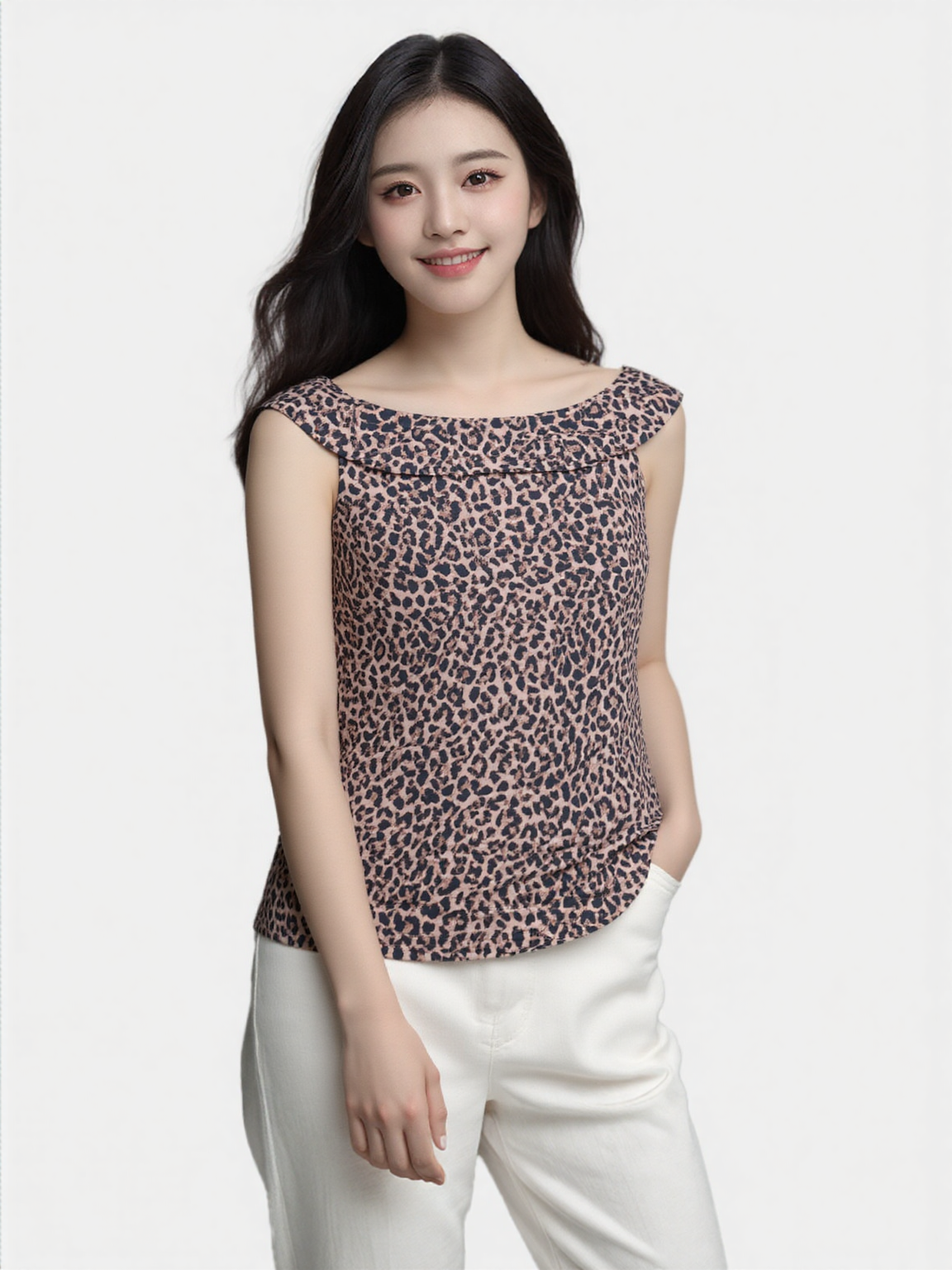 COWL NECK SLEEVELESS TOP - T2662