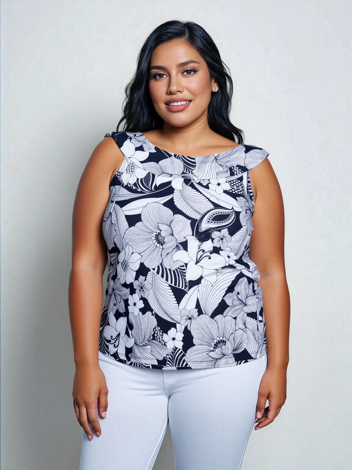 COWL NECK SLEEVELESS TOP - T2662
