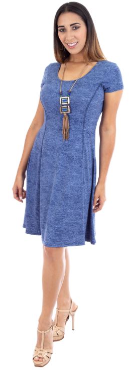 Highlighted Princess Seam Scoop Neck Dress - D037 SALE