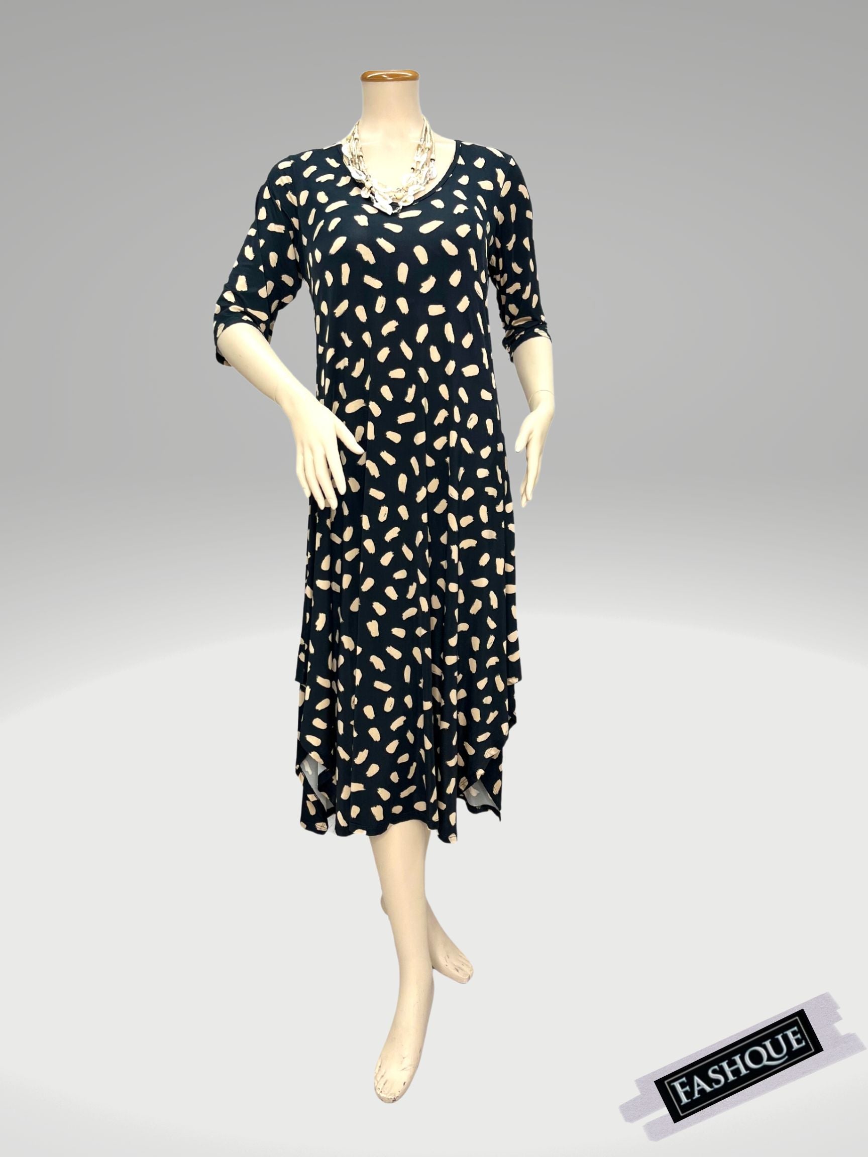 A-line Maxi Dress 3/4th Sleeve - D075 SALE