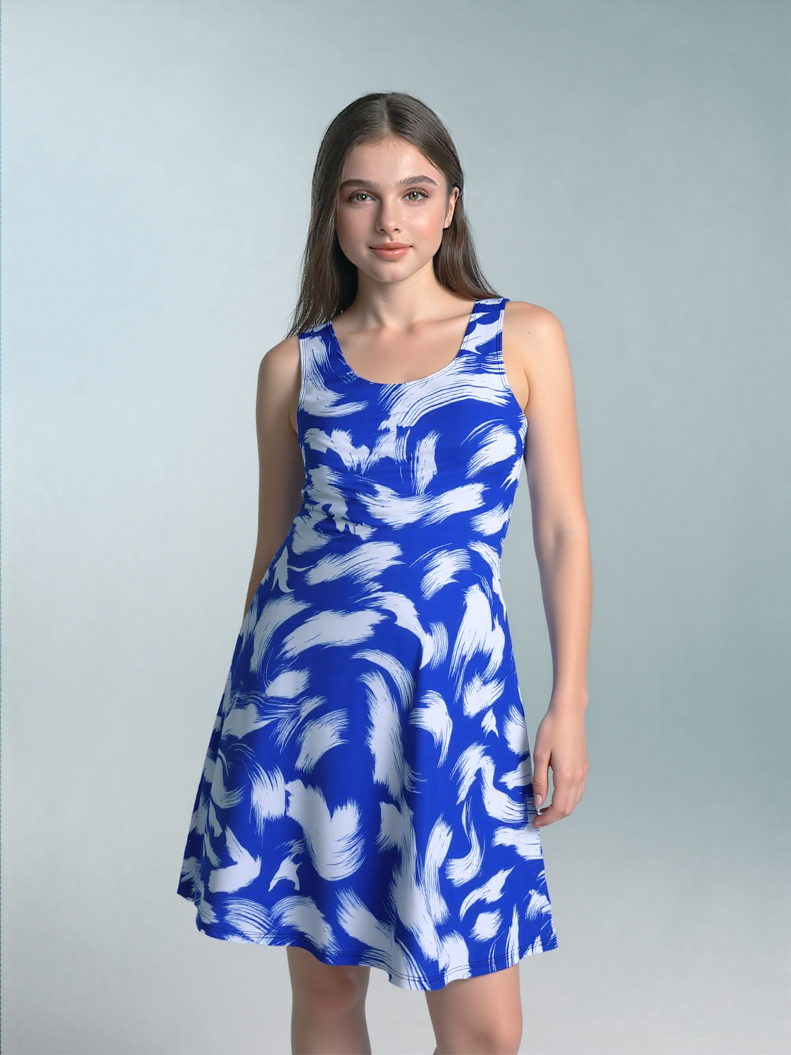 SUNDRESS - Skater Style tank dress with square back - D2001