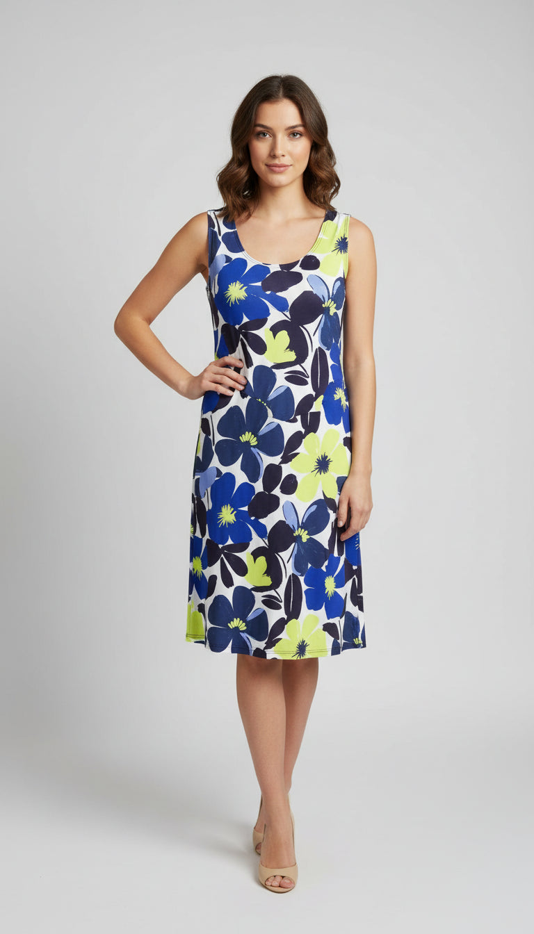 SUNDRESS - Skater Style tank dress with square back - D2001