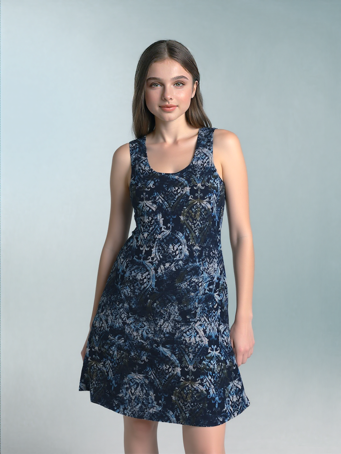 Square back tank Dress with Pockets - D2061