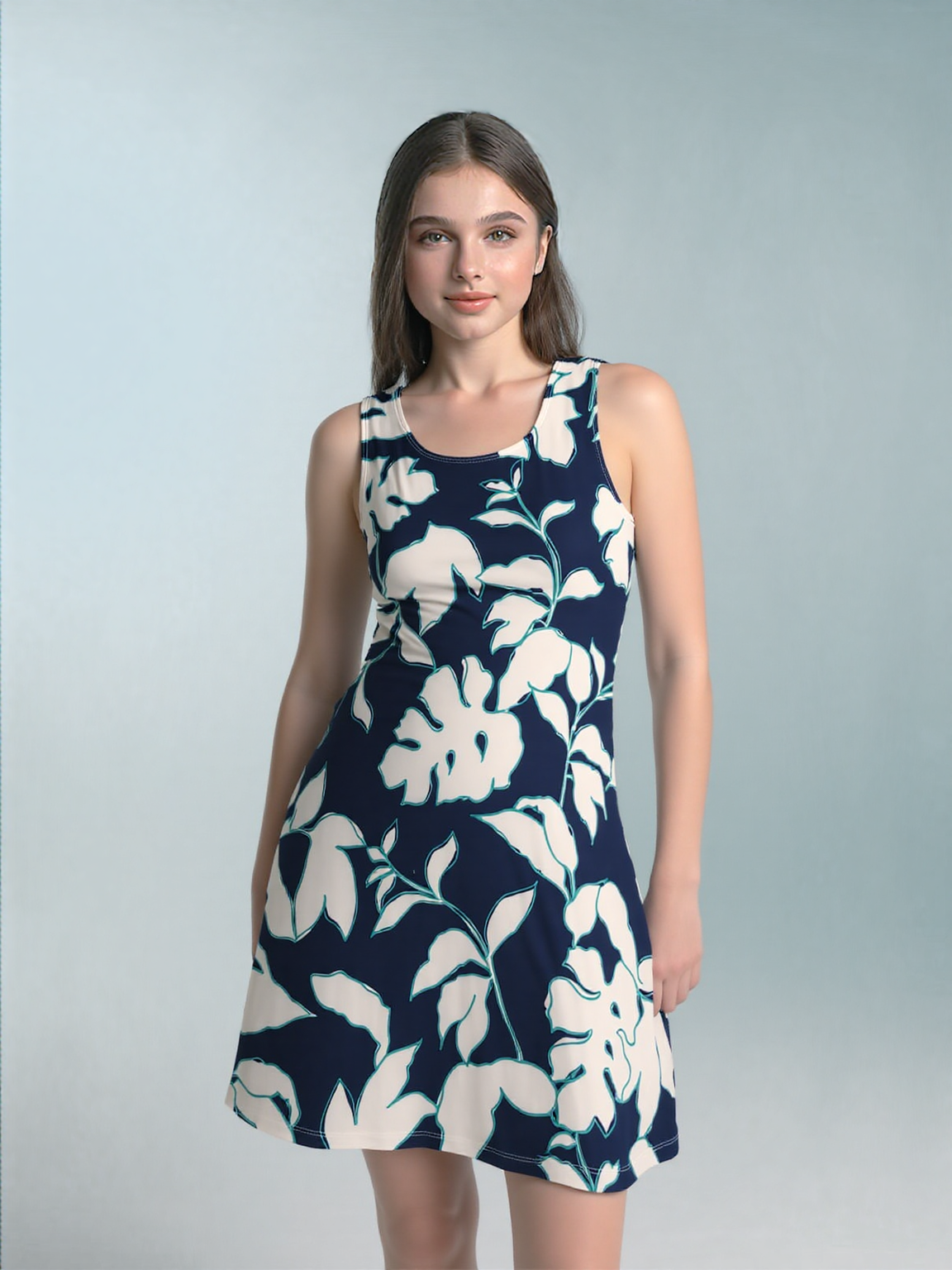 Square back tank Dress with Pockets - D2061