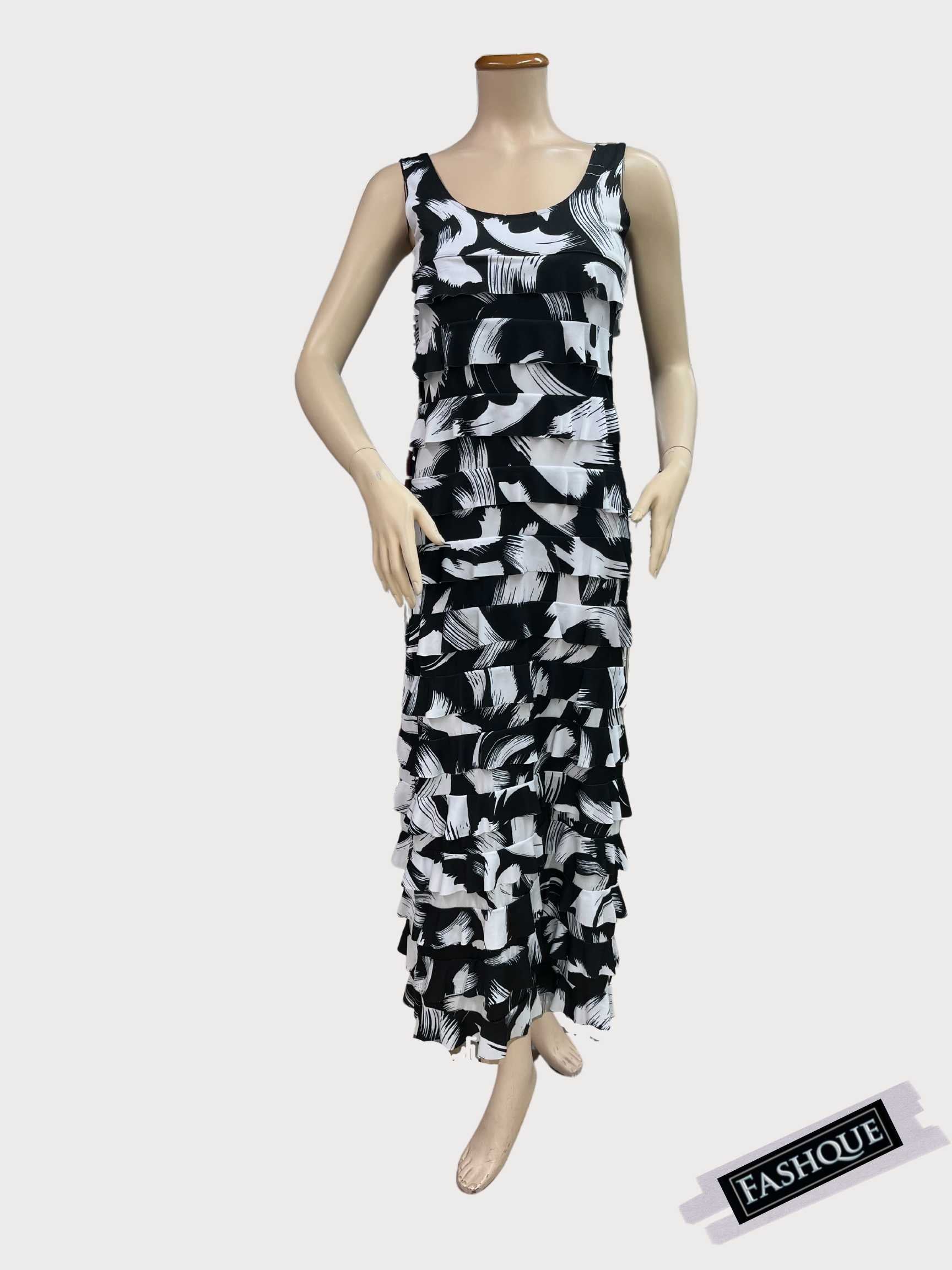 FASHQUE - Ruffle Maxi Dress Sleeveless NEW PRINTED - D2211