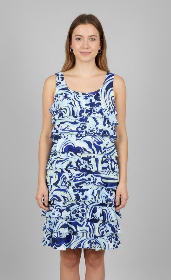 CHACHA Ruffle Knee length PRINTED Dress - D2760