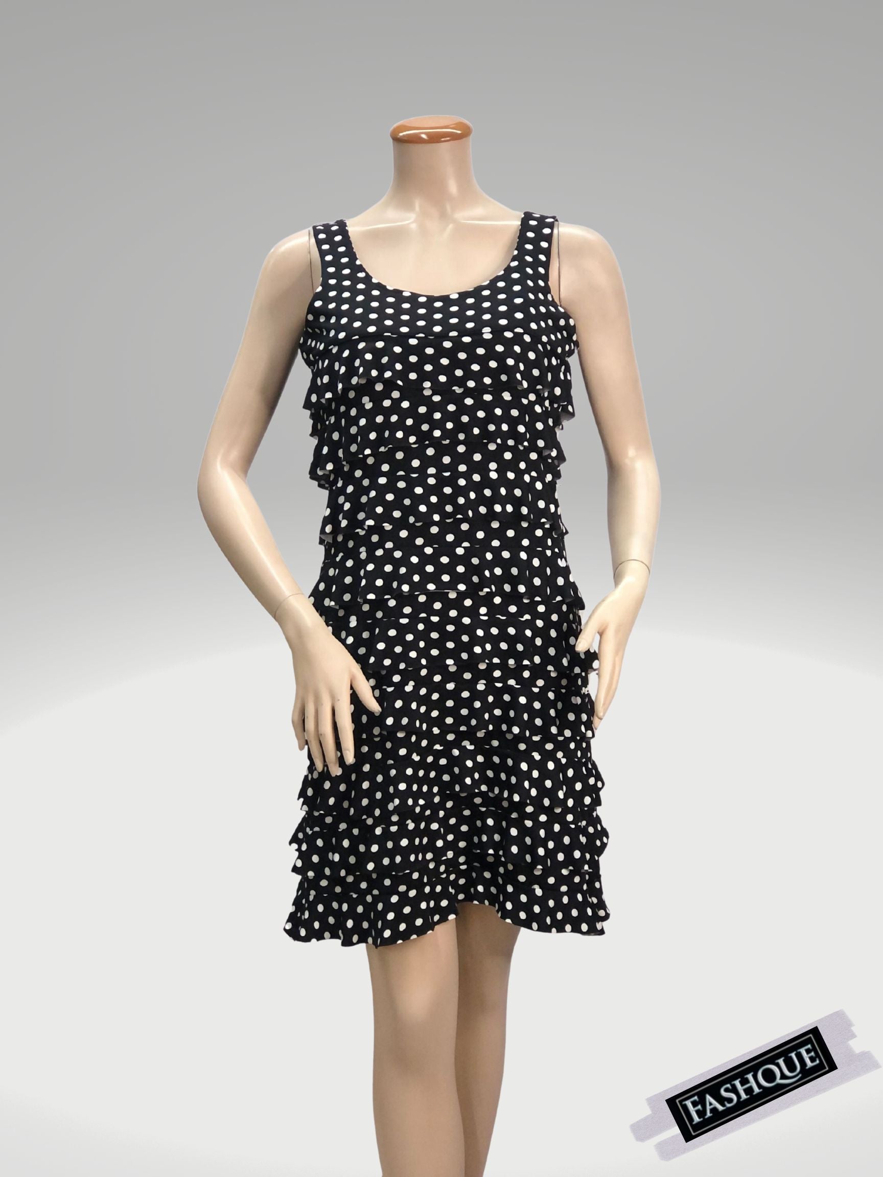 FASHQUE - CHACHA Ruffle Dress Sleeveless Knee length - SALE - D760