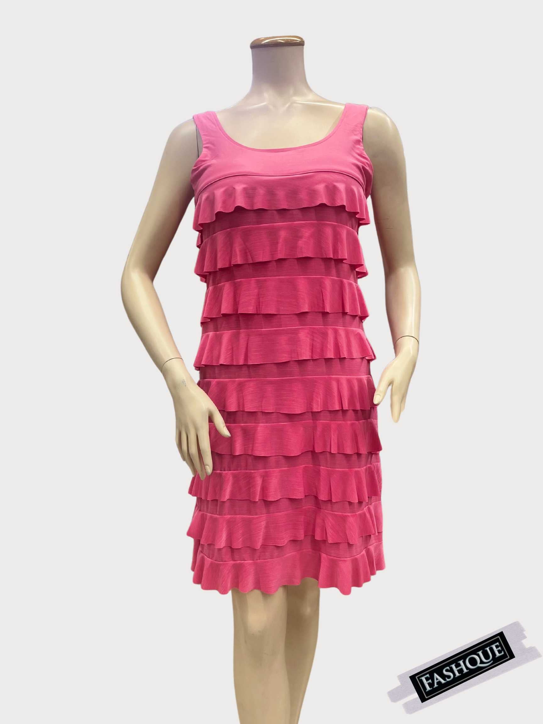 FASHQUE - CHACHA Ruffle Sleeveless Knee length Dress- SOLID COLOR - D760