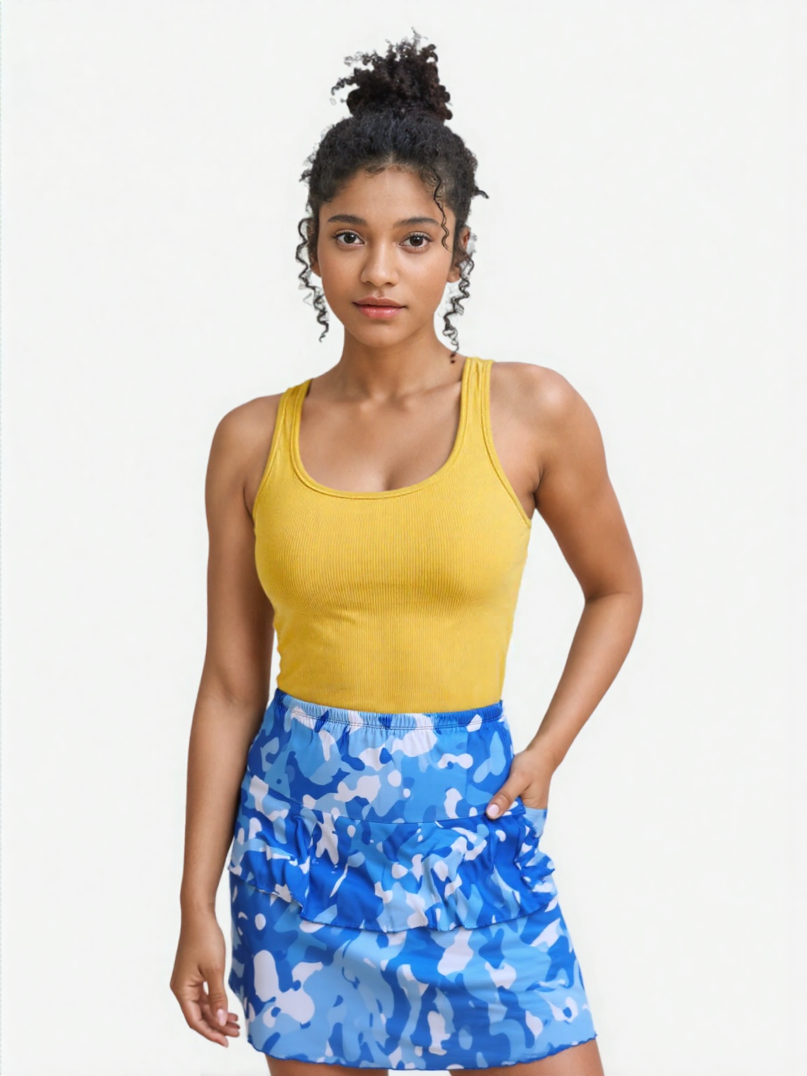 2 Tier DIGITAL PRINT SKORT with the Ruffle in the center - SH2001