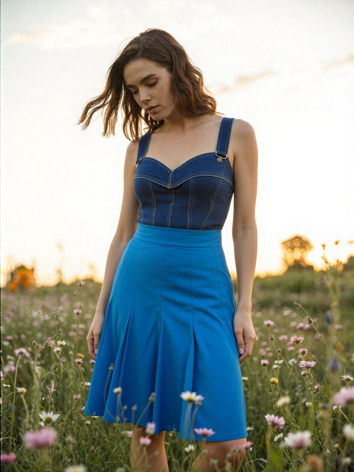 Pleated Midi Skirt – Effortless Elegance - SK004