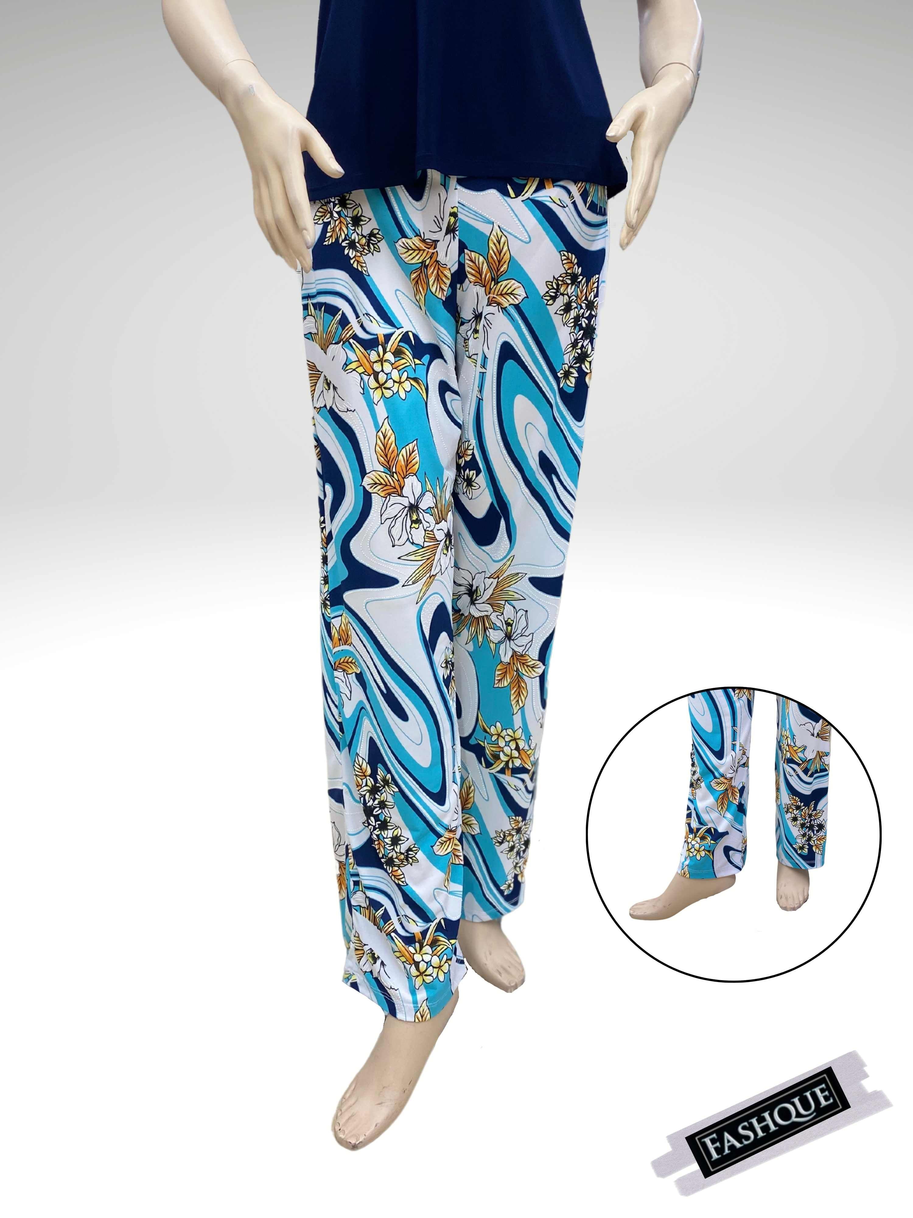 FASHQUE - Mid Rise Straight Leg Pull-on Printed Palazzo - P017 SALE