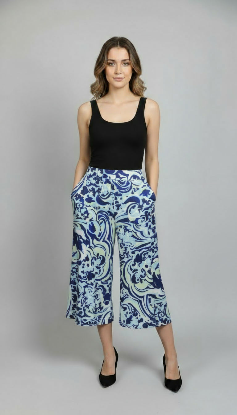 Royal Elastic waist wide leg Pull-on Gaucho - P2006