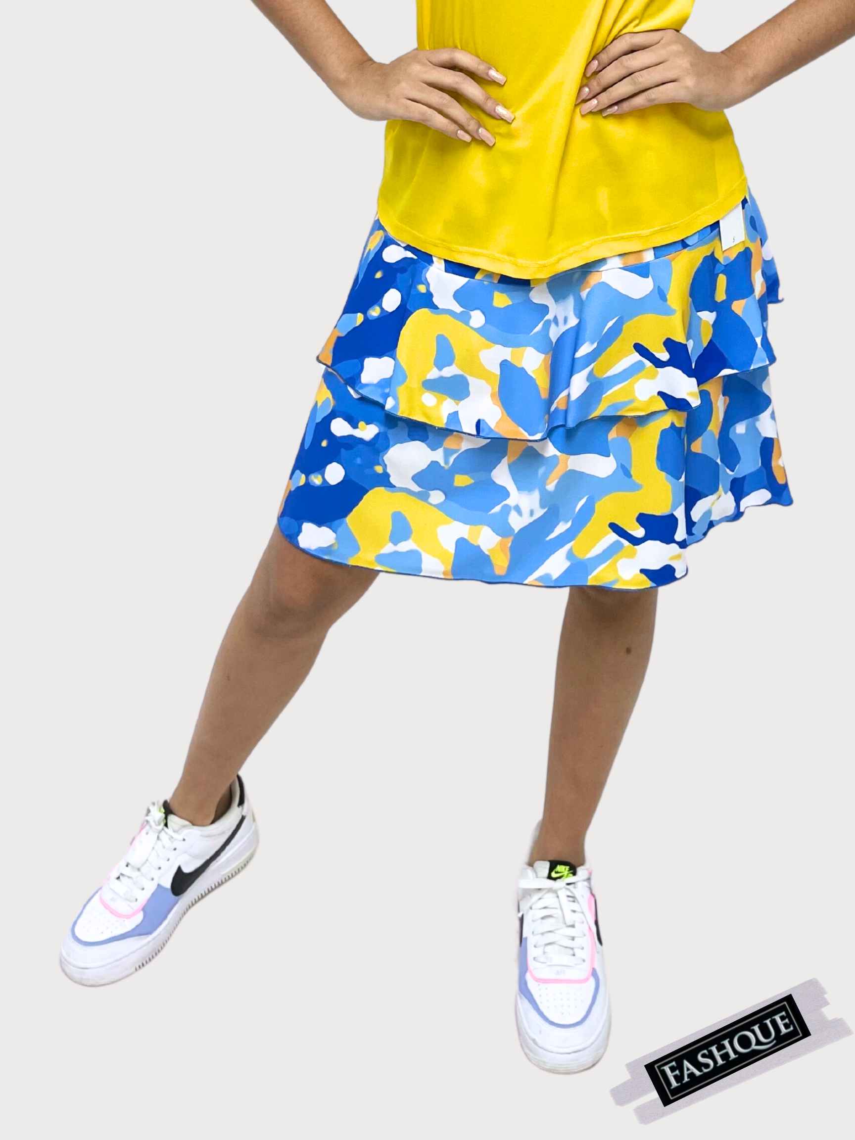 FASHQUE - 3 Tier DIGITAL PRINT SKORT with the Ruffle in the center - SH2001