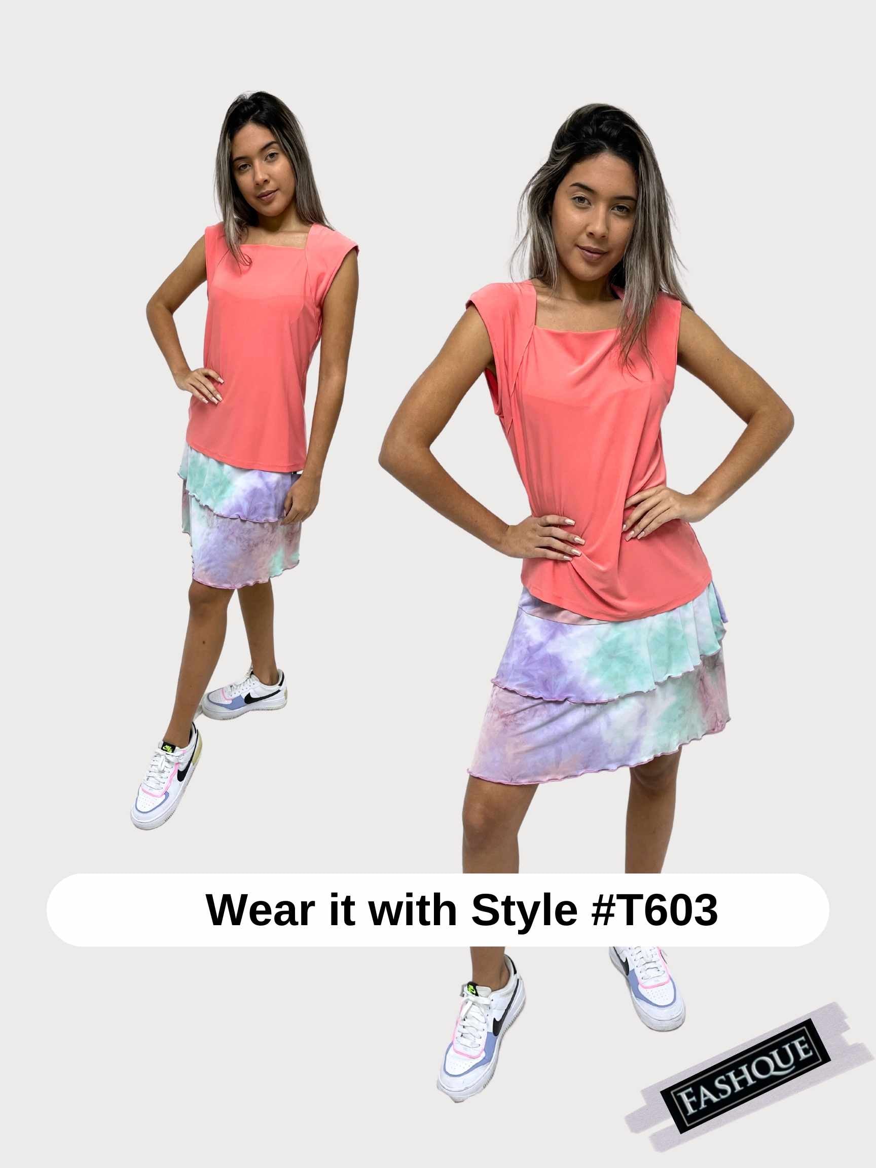 3 Tier PRINTED SKORT with the Ruffle in the center - SH001