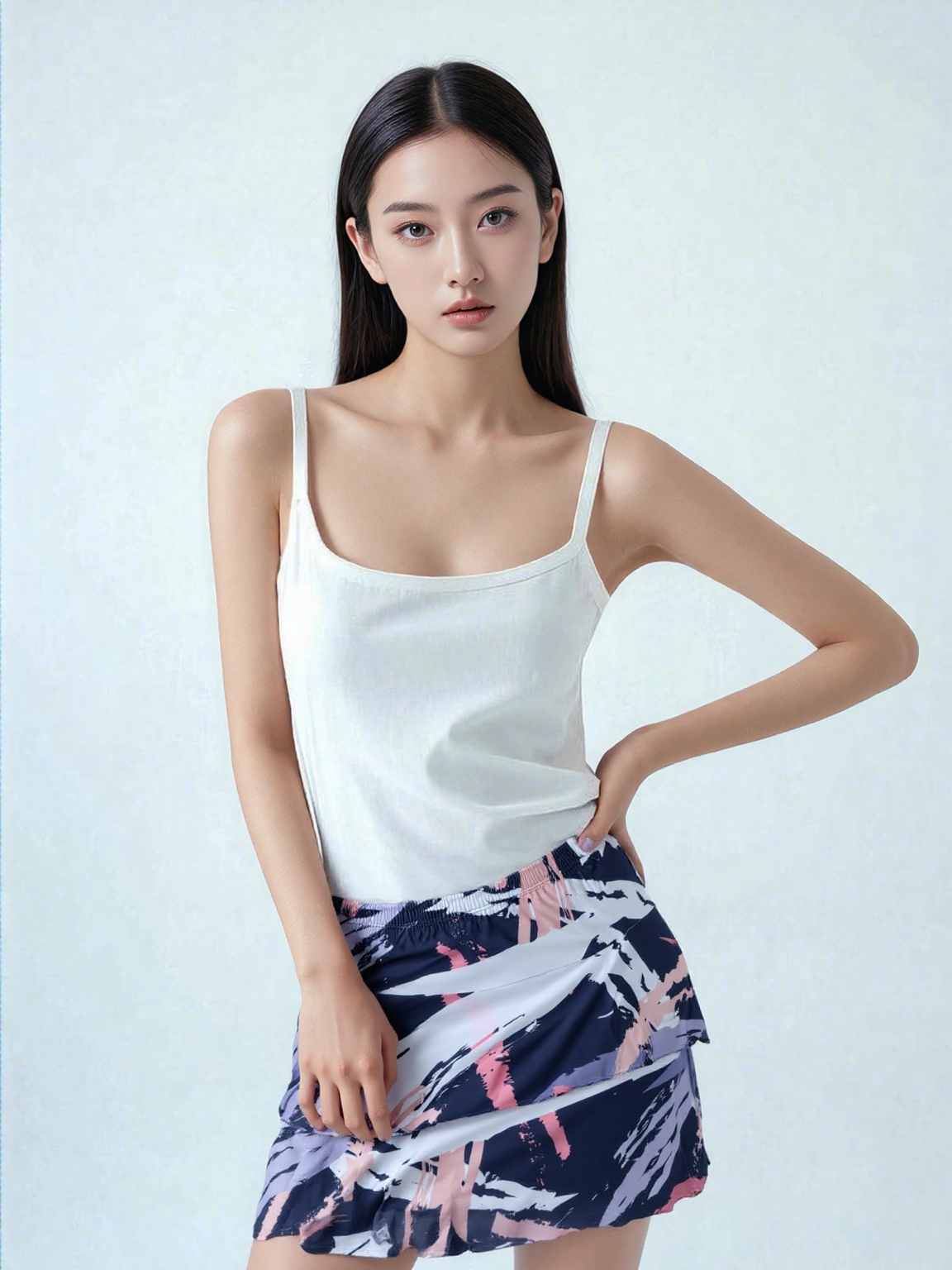 2 Tier DIGITAL PRINT SKORT with the Ruffle in the center SH2001