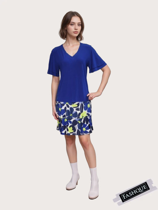 FASHQUE - 3 Tier DIGITAL PRINT SKORT with the Ruffle in the center SH2001