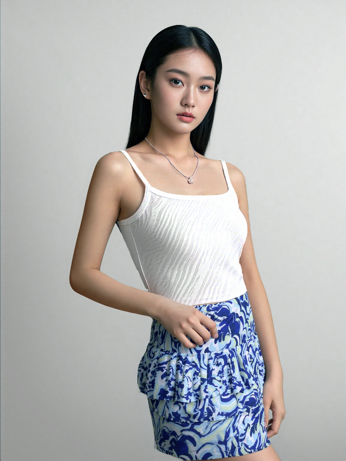 2 Tier DIGITAL PRINT SKORT with the Ruffle in the center SH2001