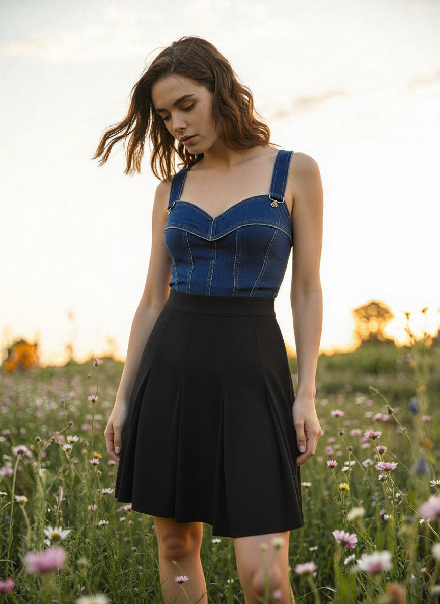 Pleated Midi Skirt – Effortless Elegance - SK004