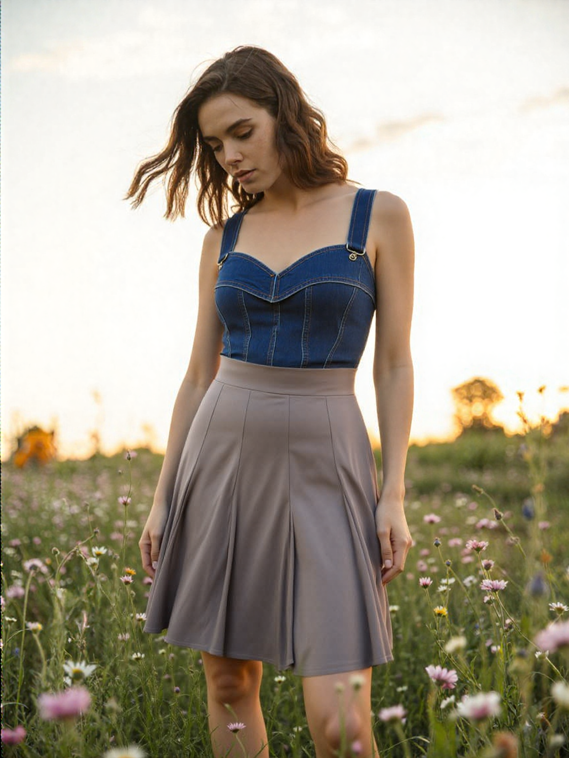 Pleated Midi Skirt – Effortless Elegance - SK004