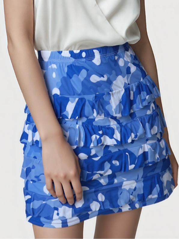 3 Tier DIGITAL PRINT SKORT with the Ruffle in the center - SK2016