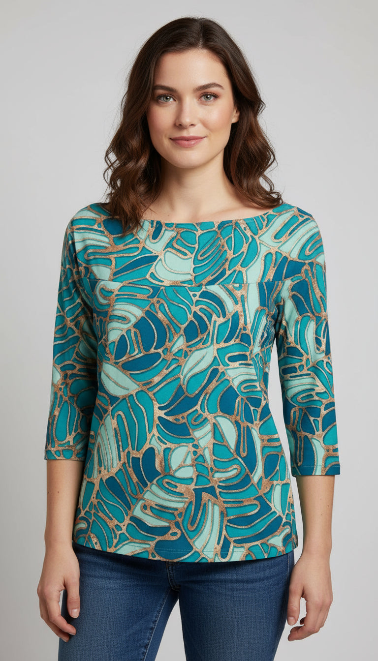 Off Shoulder top with 3/4 Sleeves - T2495