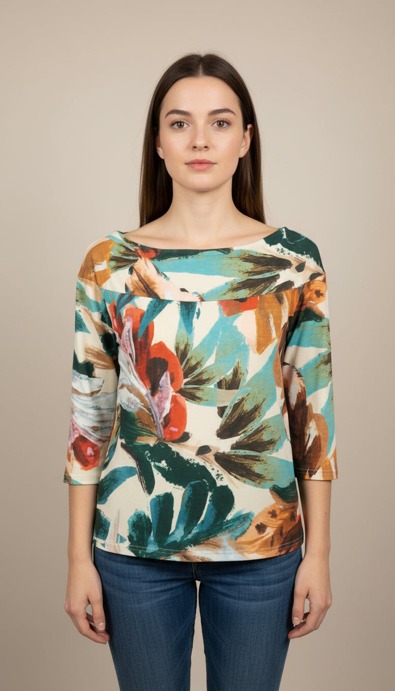 Off Shoulder top with 3/4 Sleeves - T2495