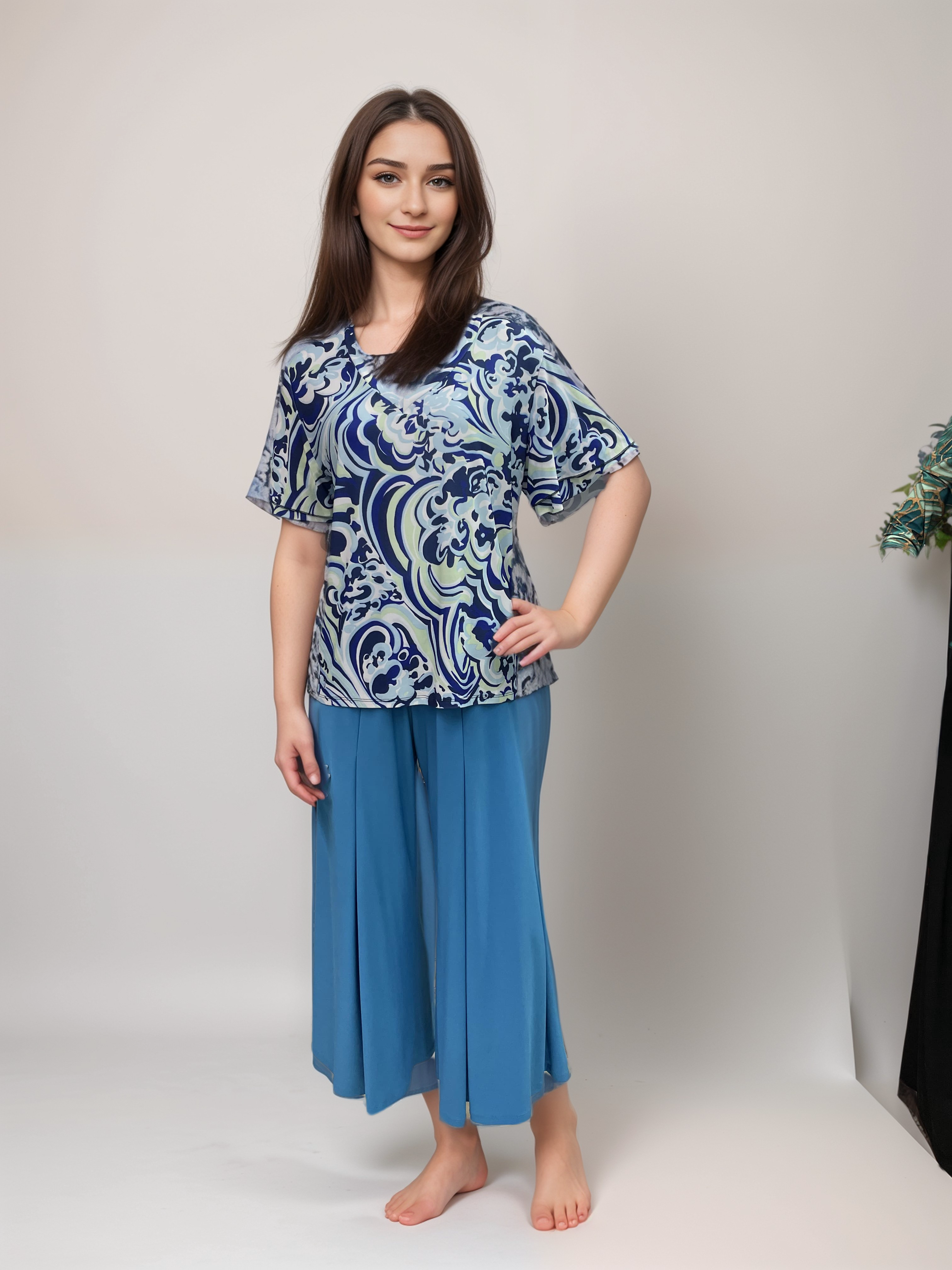 FASHQUE - Pull On Pleated Front Gaucho - P031