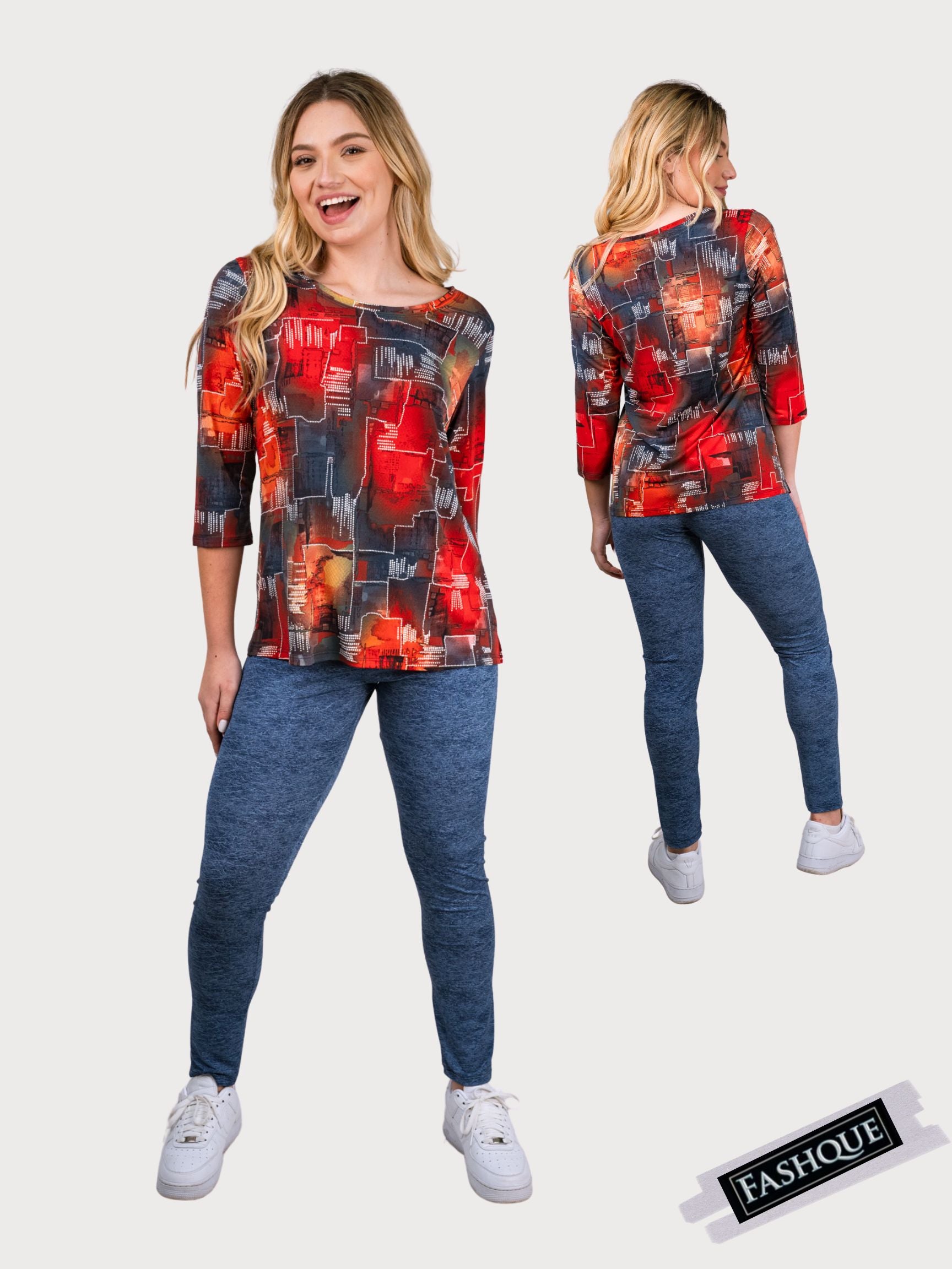 Elegant 3/4-Sleeve Shirt - T311