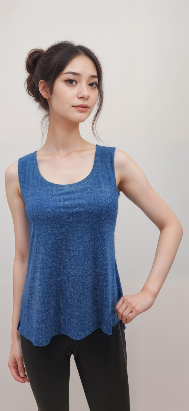Round Neck Basic Solid Tank Top - T318
