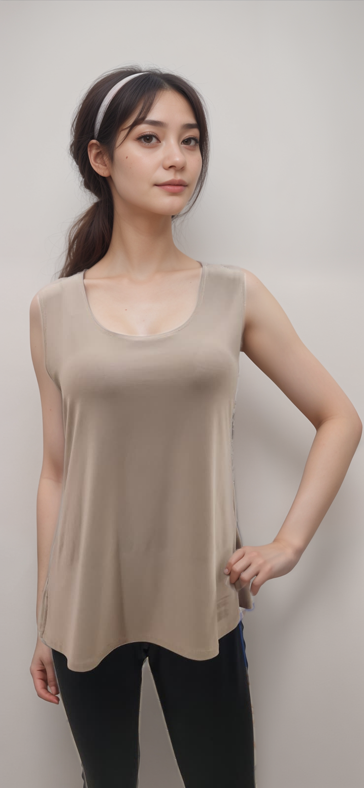 Round Neck Basic Solid Tank Top - T318