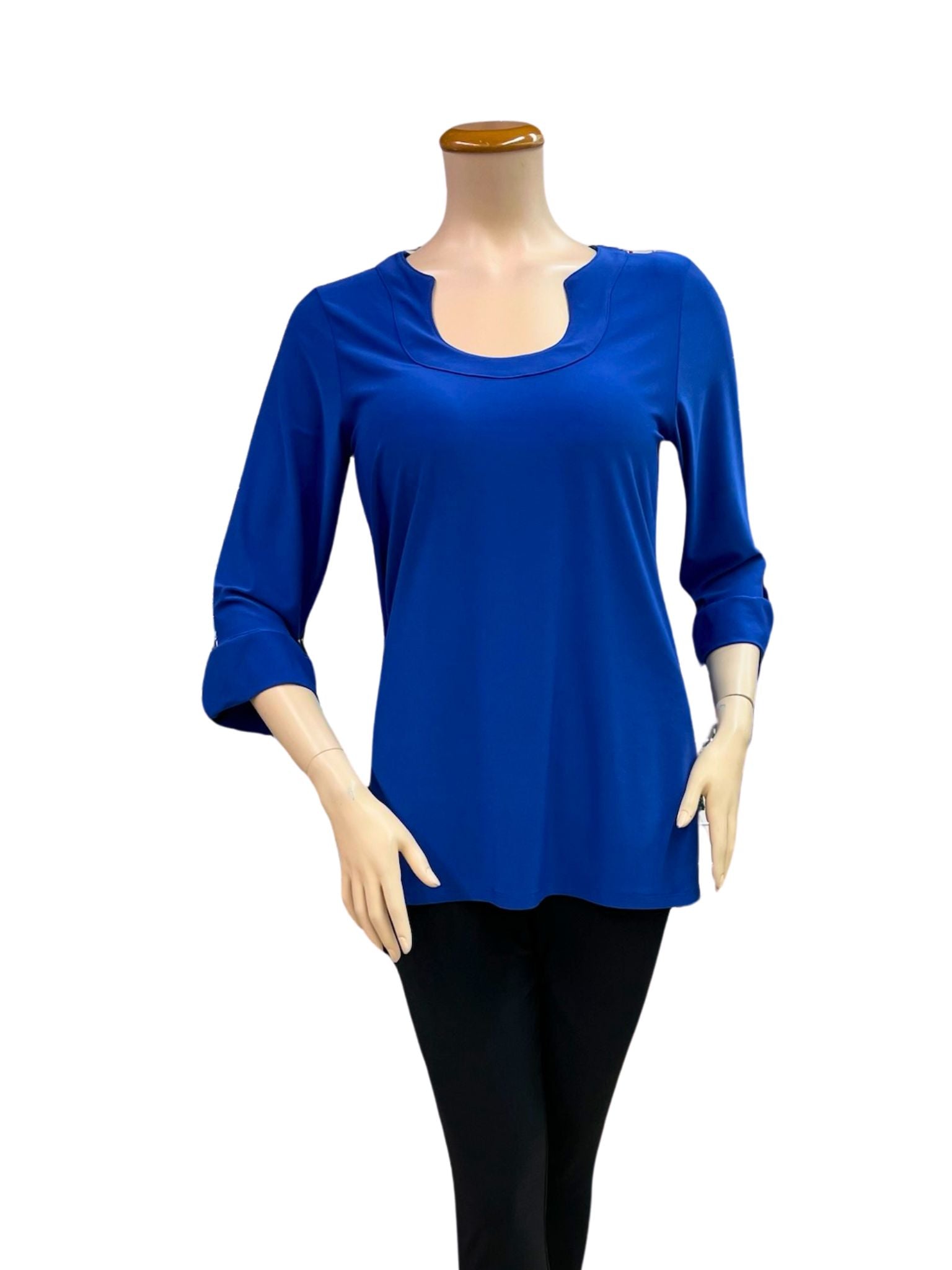 FASHQUE - HORSE SHOE NECK 3/4 SLEEVES TUNIC TOP - T421