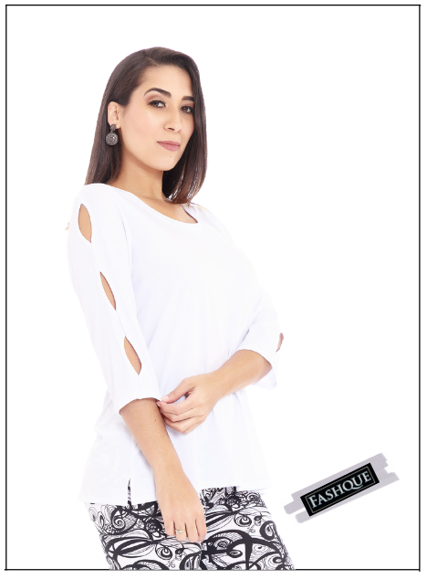Top with 3 KEY hole details on the sleeves - T430 SALE