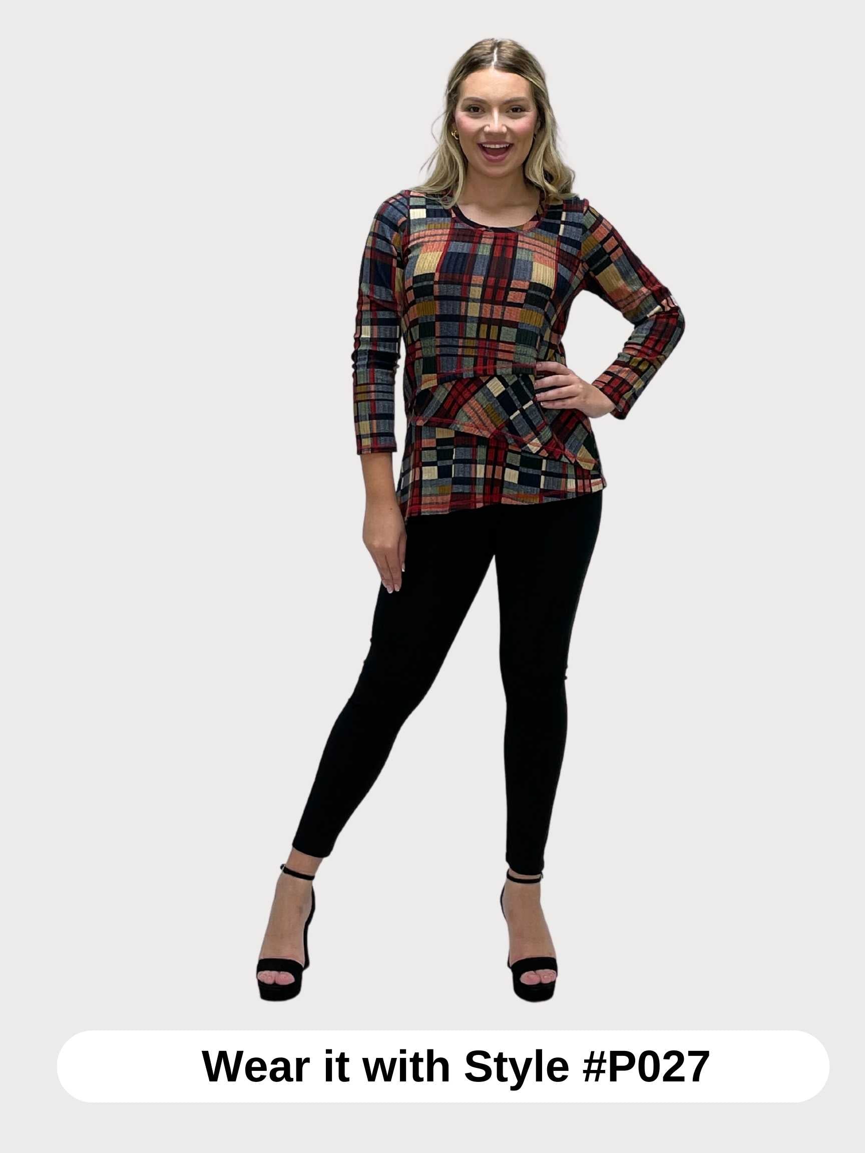 FASHQUE - LAYERED SCOOP NECK FULL SLEEVE TUNIC TOP - T446