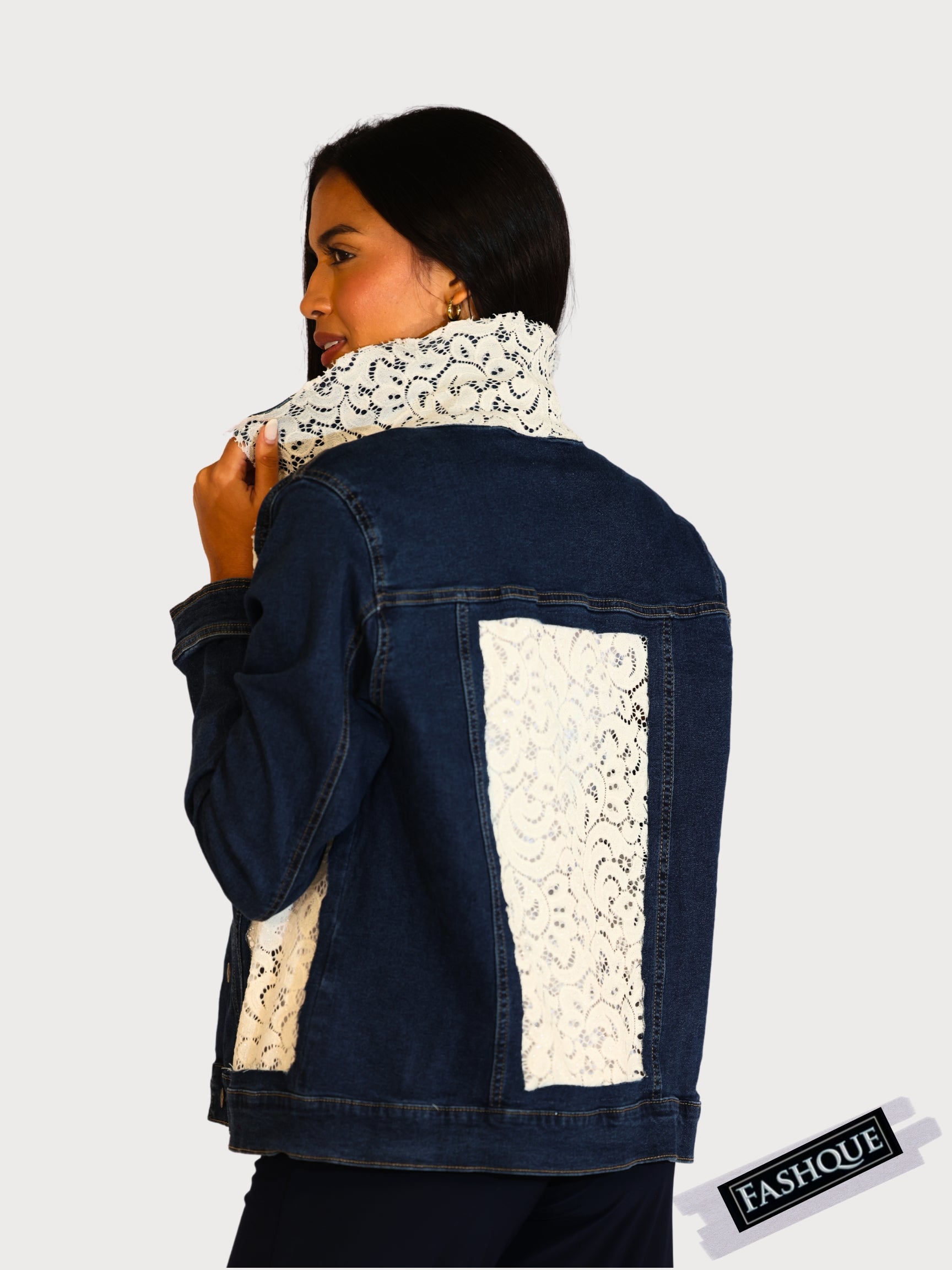 FASHQUE - Denim Jacket for women with Patchwork - T657