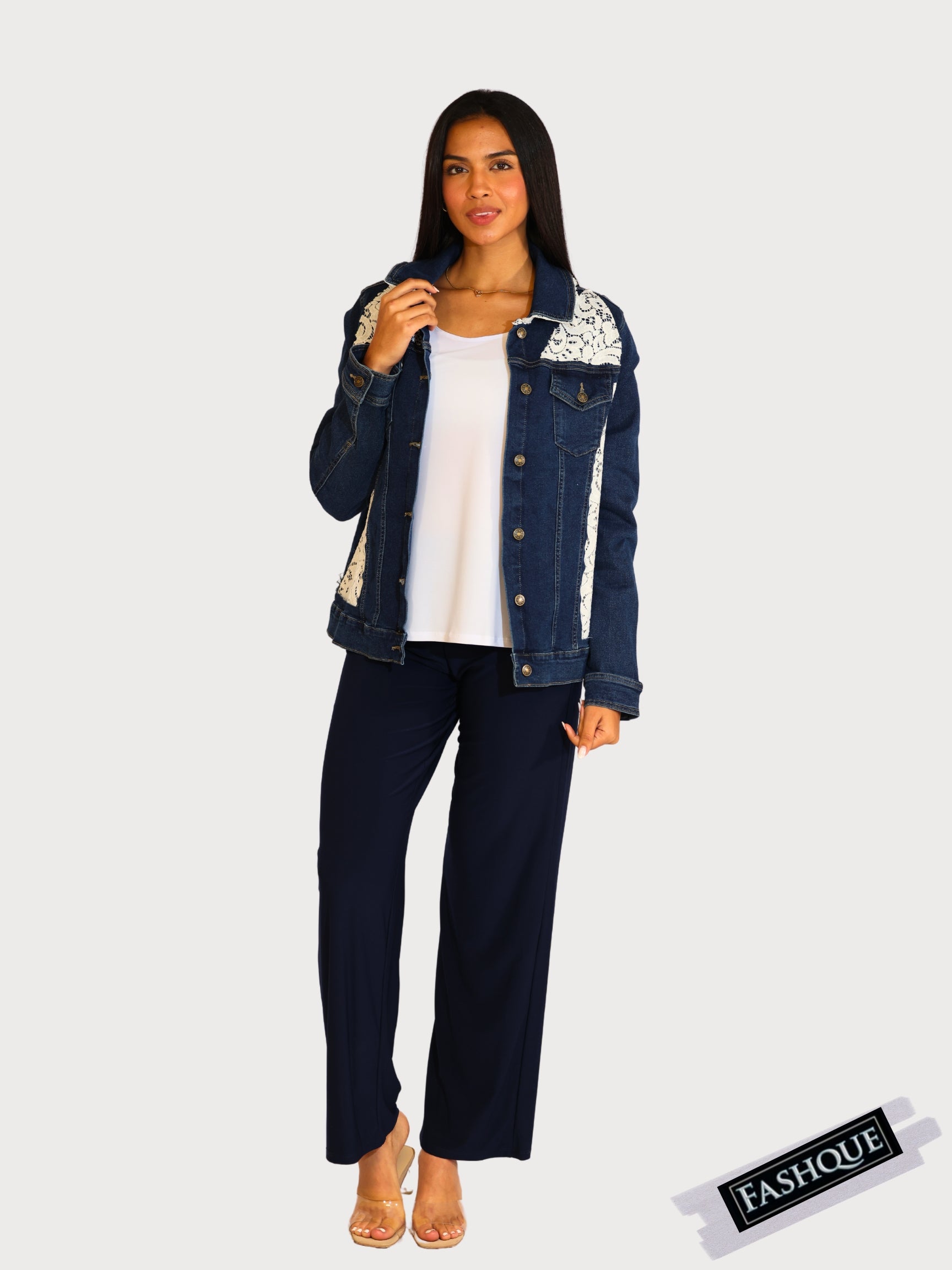 FASHQUE - Denim Jacket for women with Patchwork - T657