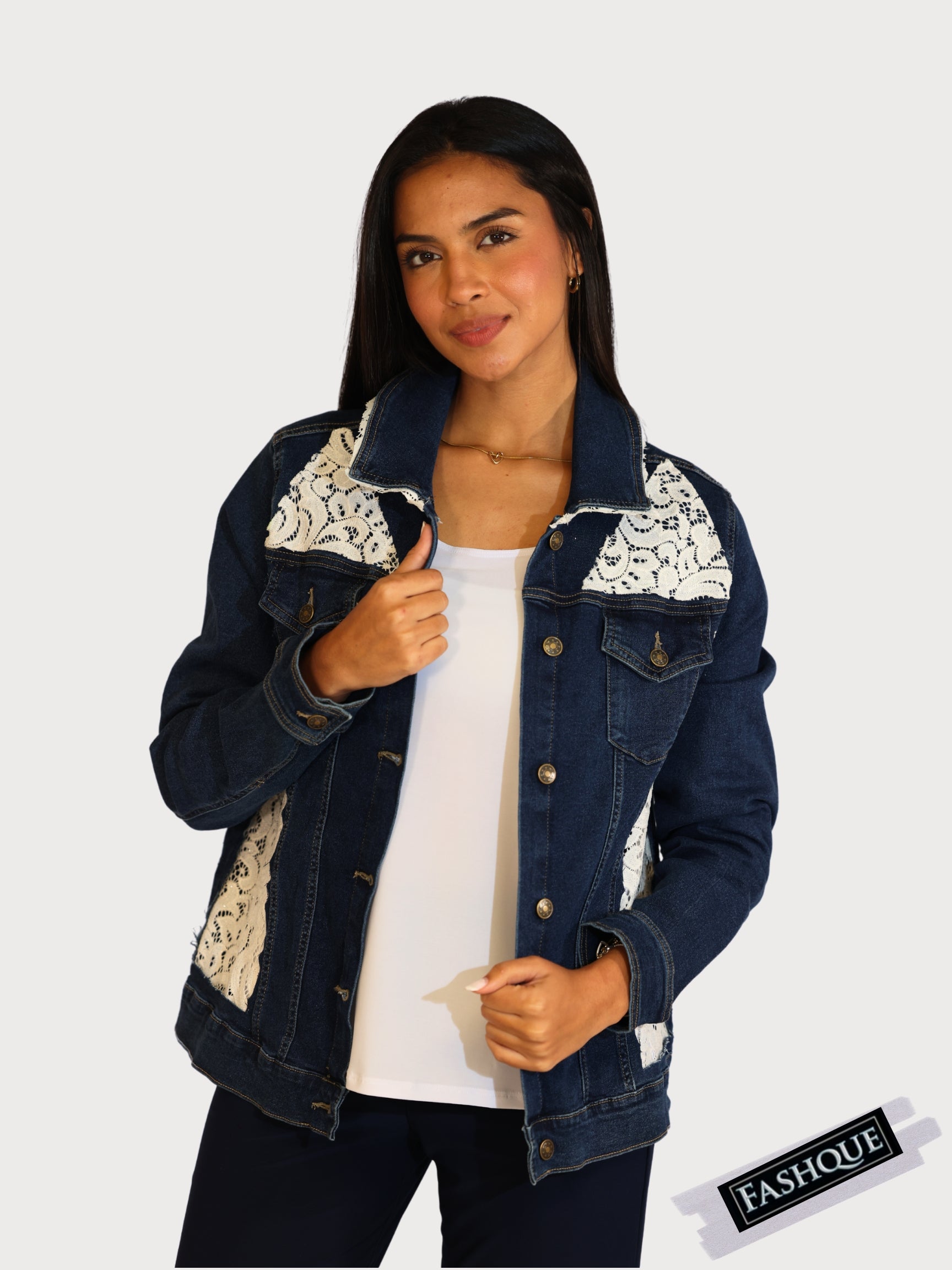 FASHQUE - Denim Jacket for women with Patchwork - T657