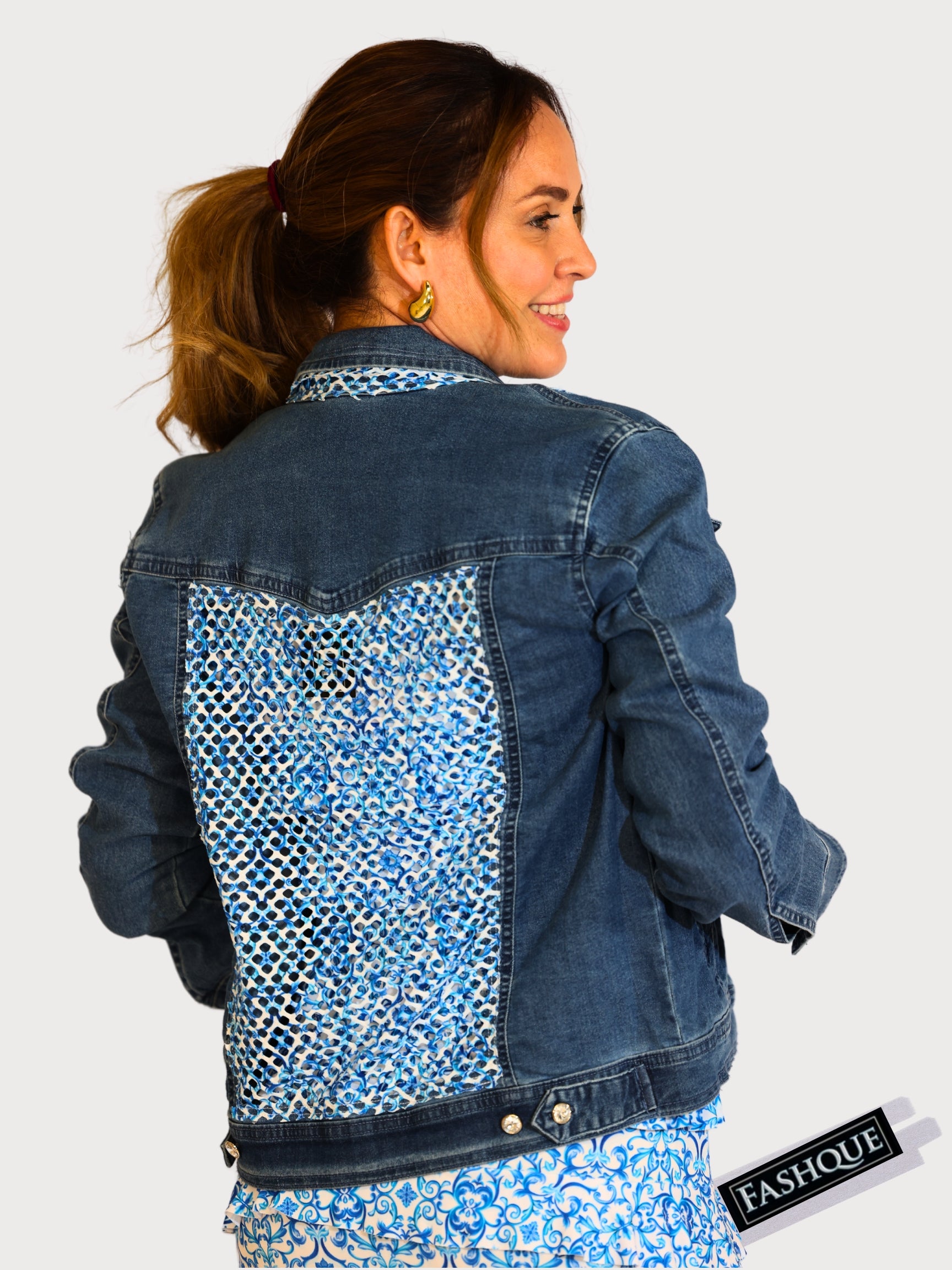 FASHQUE - Denim Jacket for women with Patchwork - T657