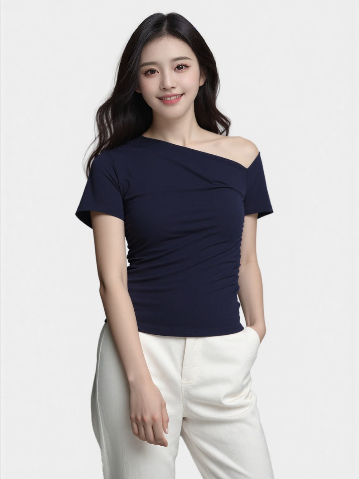 Casual Elegance with an Asymmetric Twist - T705