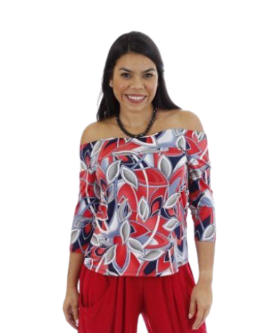 FASHQUE - Off Shoulder top with 3/4 Sleeves - T495 SALE