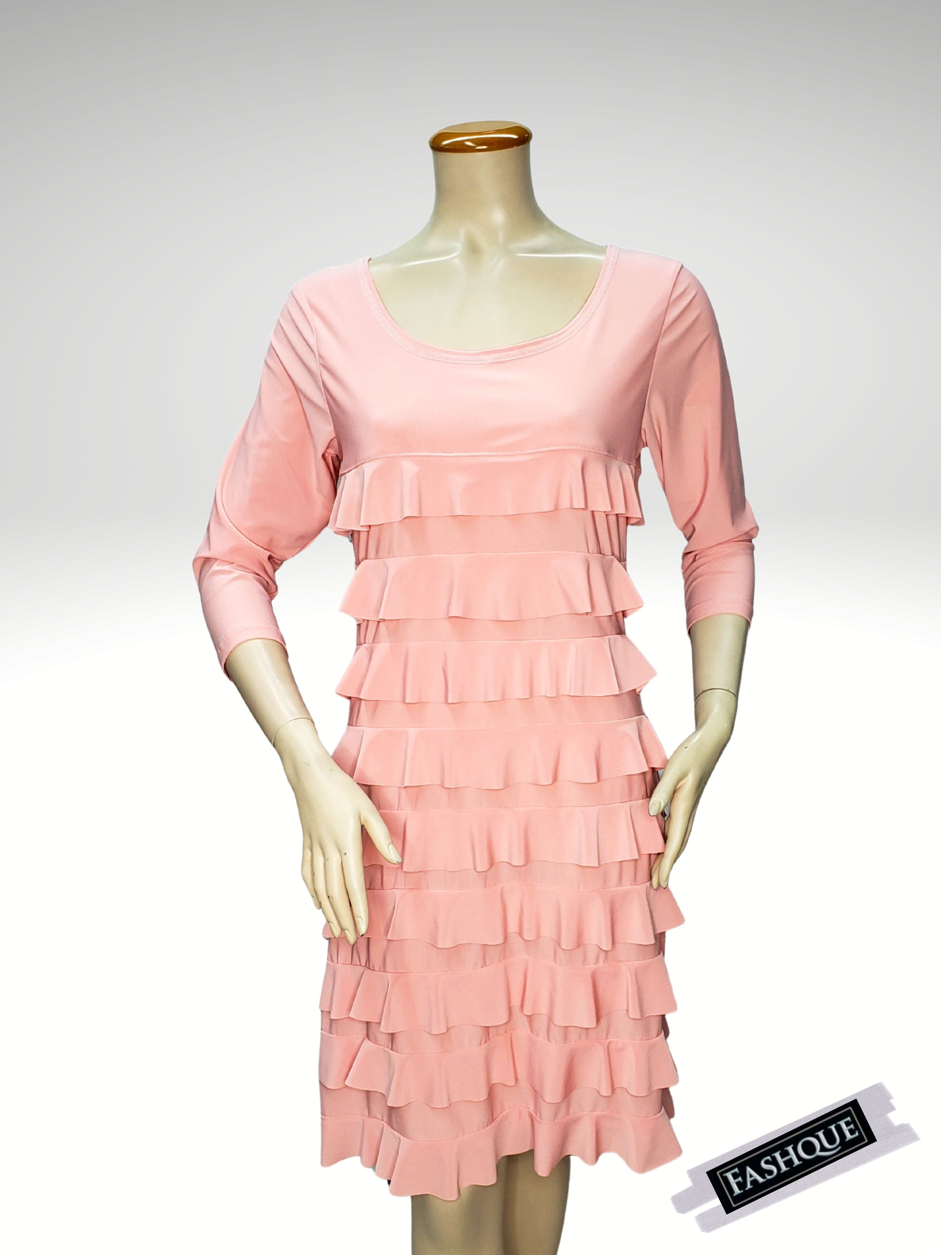 FASHQUE - Ruffle Dress 3/4 Sleeve  - D049 SALE