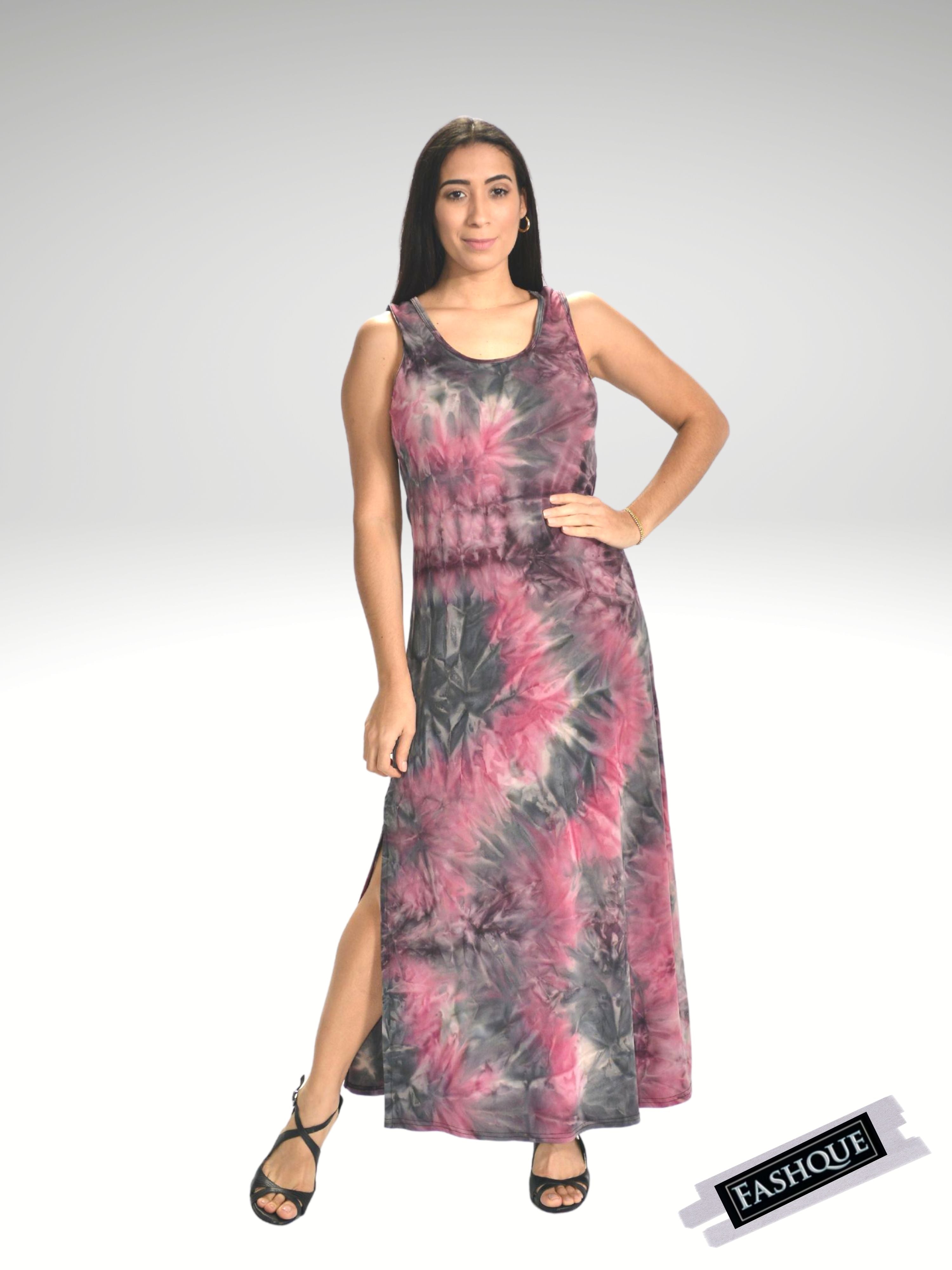 Full length sleeveless dress - D051