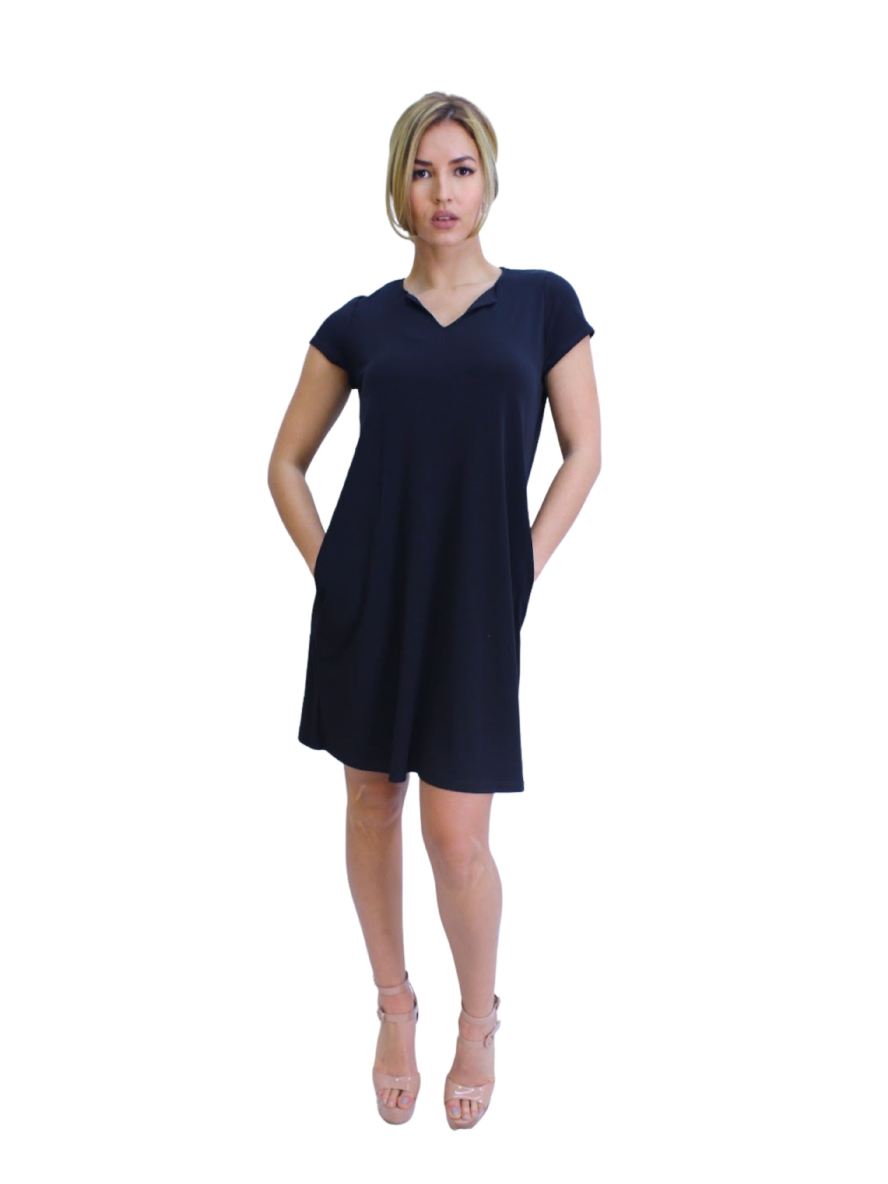 FASHQUE - Short Sleeves Knee length Bodycon Dress - D079 SALE