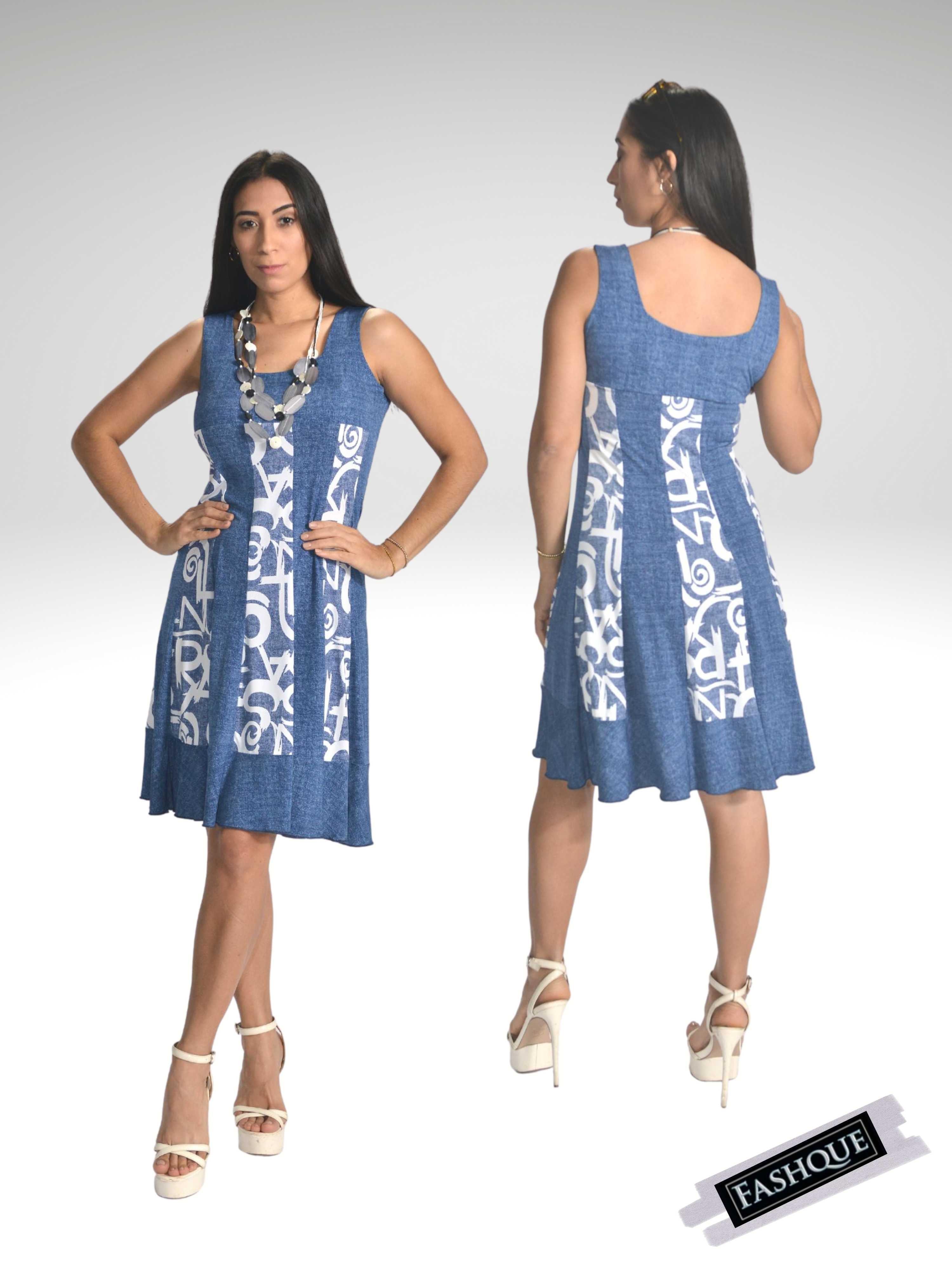 FASHQUE - Sleeveless Panel Dress - D101
